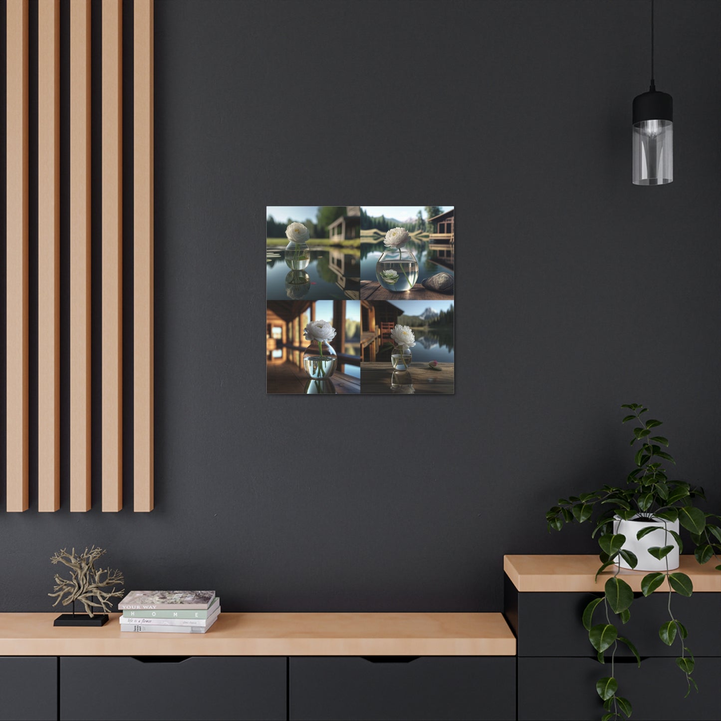 Canvas Gallery Wraps White Peony glass vase 5