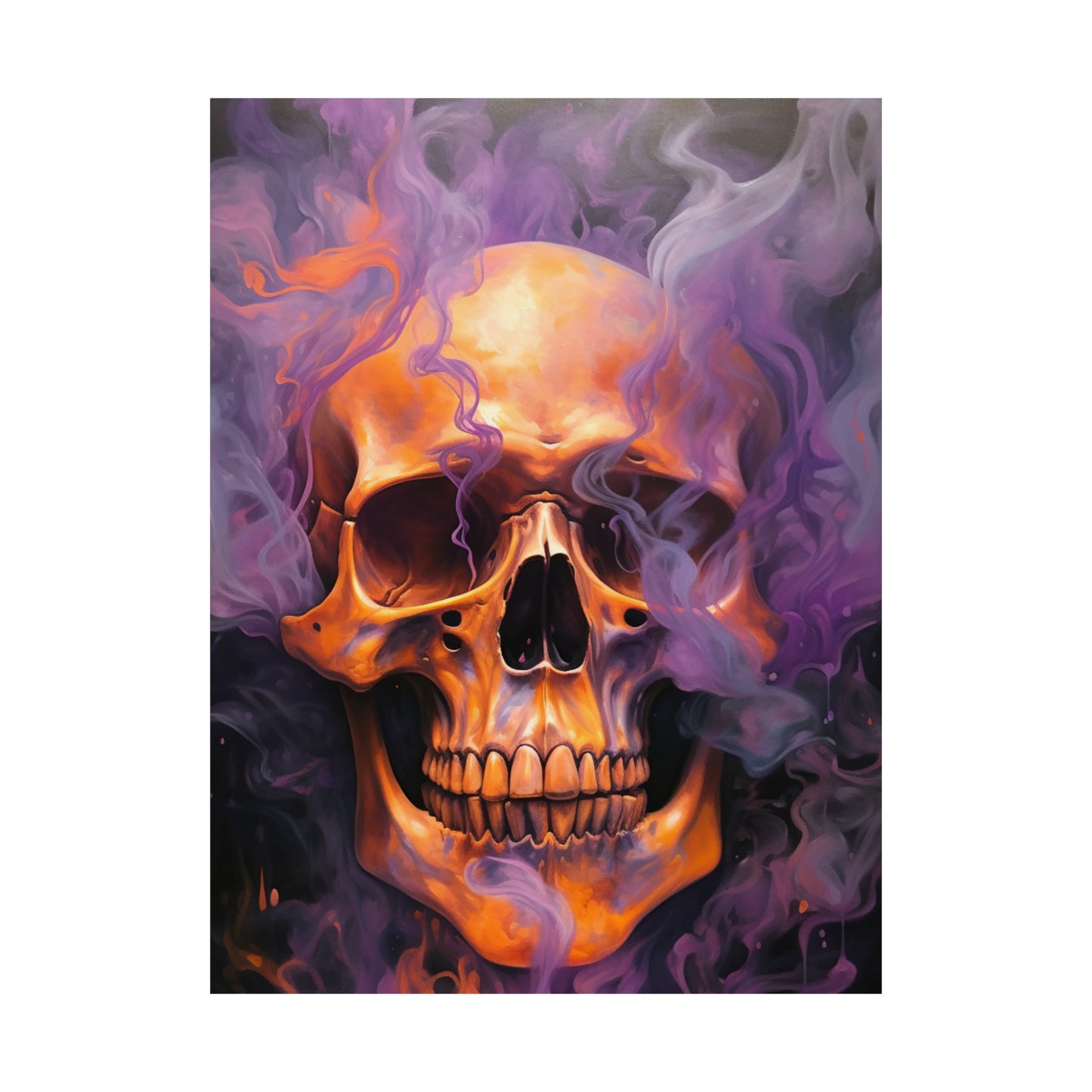 Premium Matte Vertical Posters Skull Flames 4