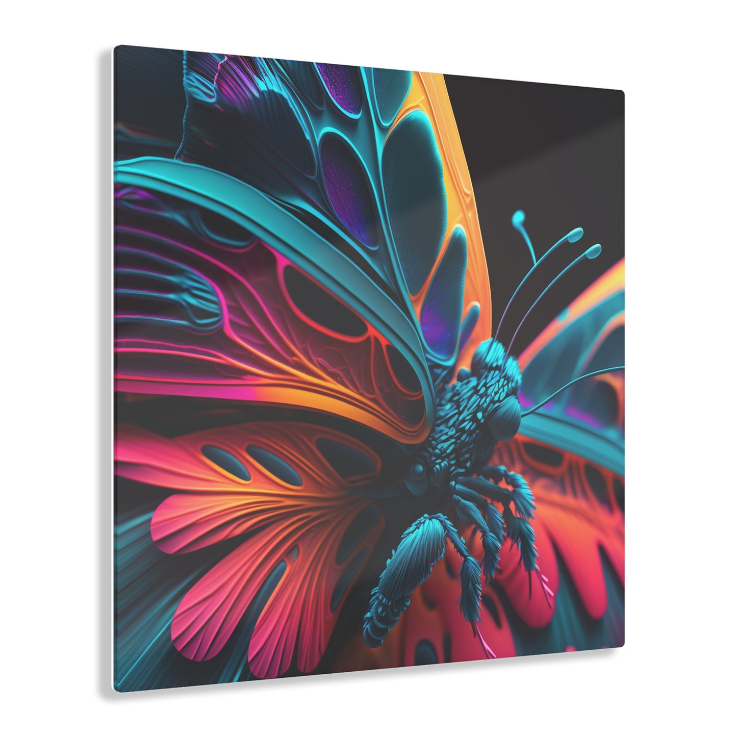 Acrylic Prints Neon Butterfly Macro 4