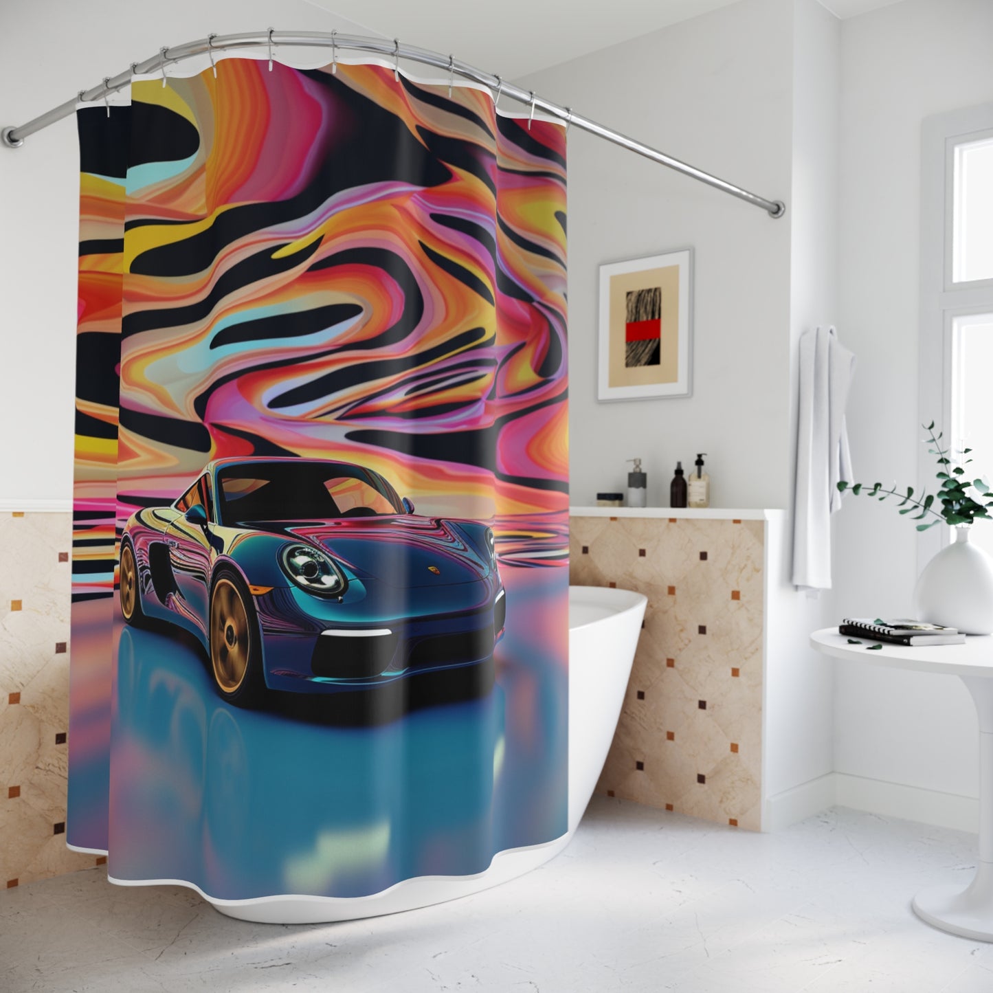 Polyester Shower Curtain Porsche Water Fusion 2