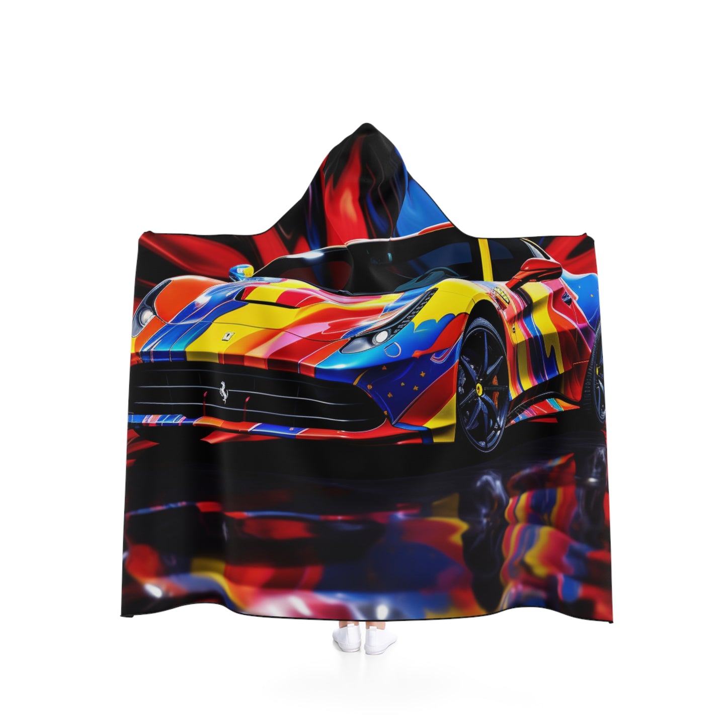 Hooded Blanket Hyper Colorfull Ferrari 1