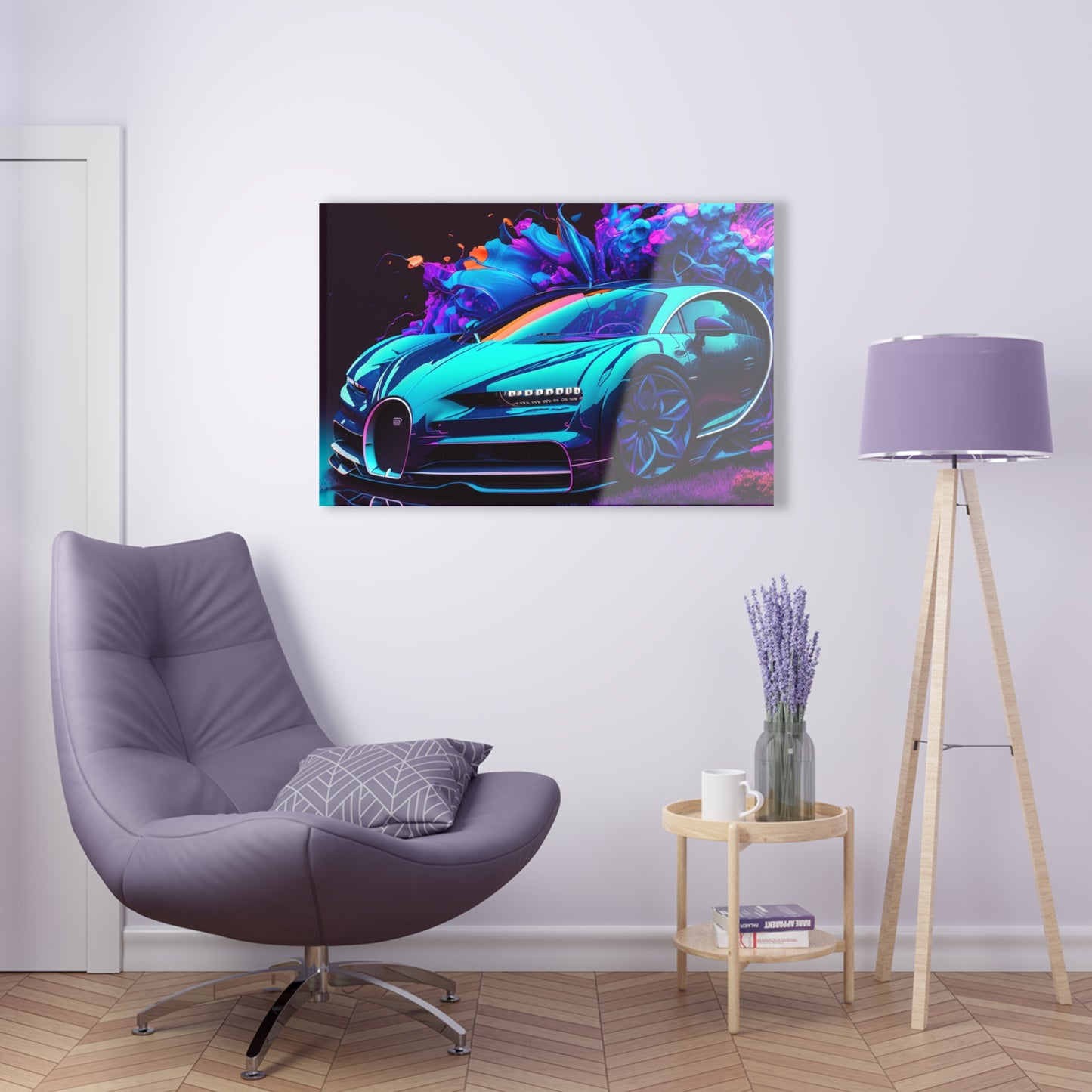 Acrylic Prints Bugatti Neon Chiron 3