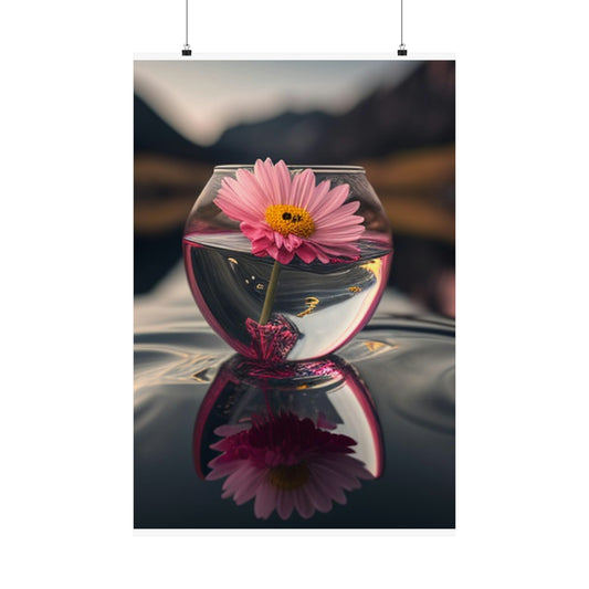 Premium Matte Vertical Posters Pink Daisy 1