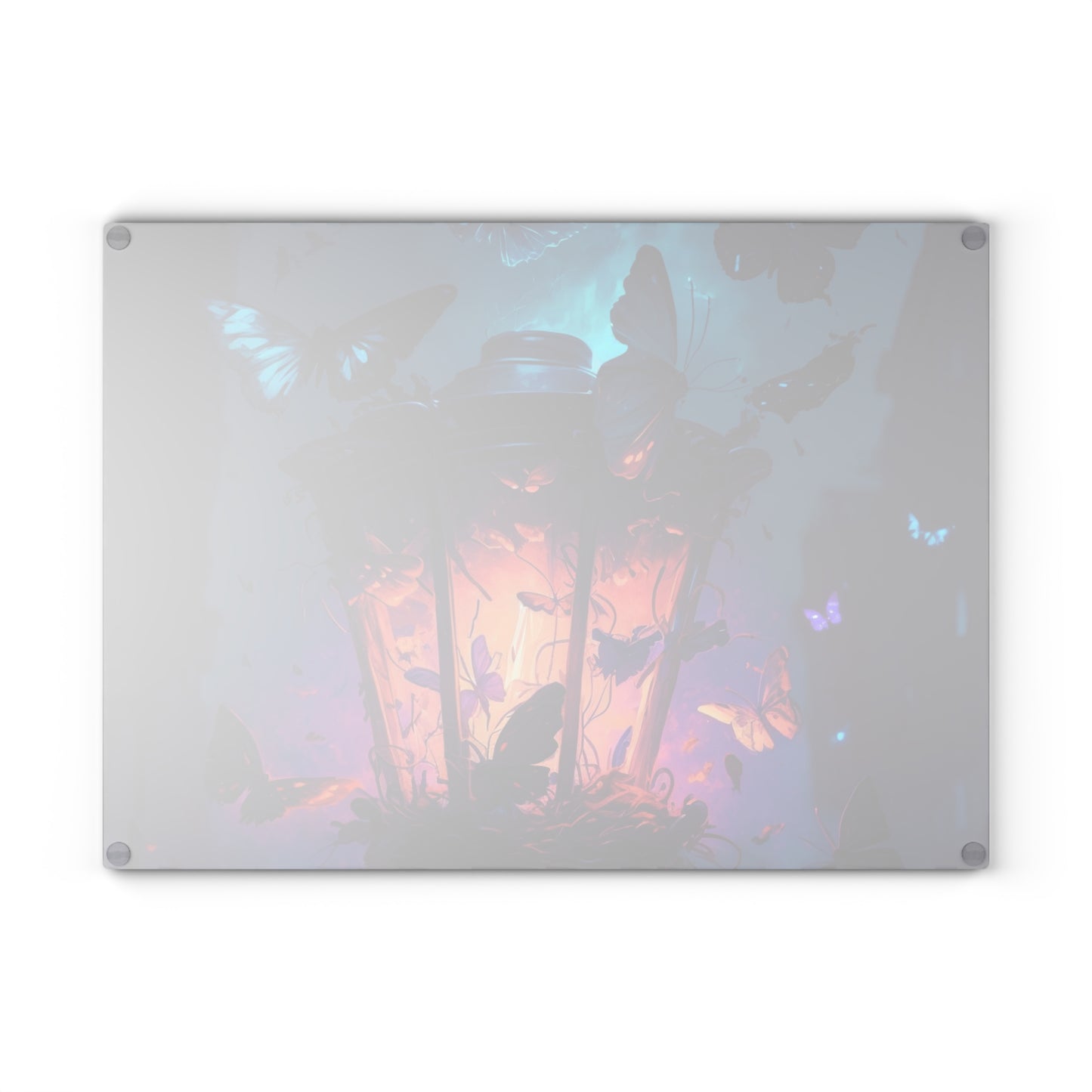 Glass Cutting Board Street Light Butterfly 3