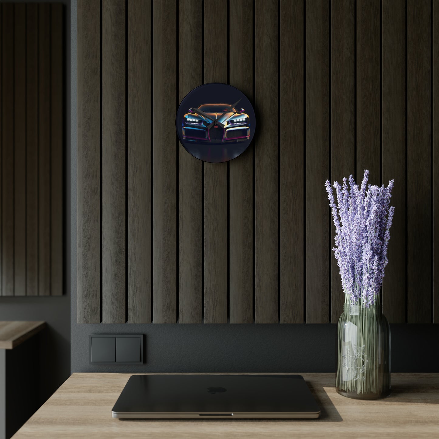 Acrylic Wall Clock Hyper Bugatti Chiron 1