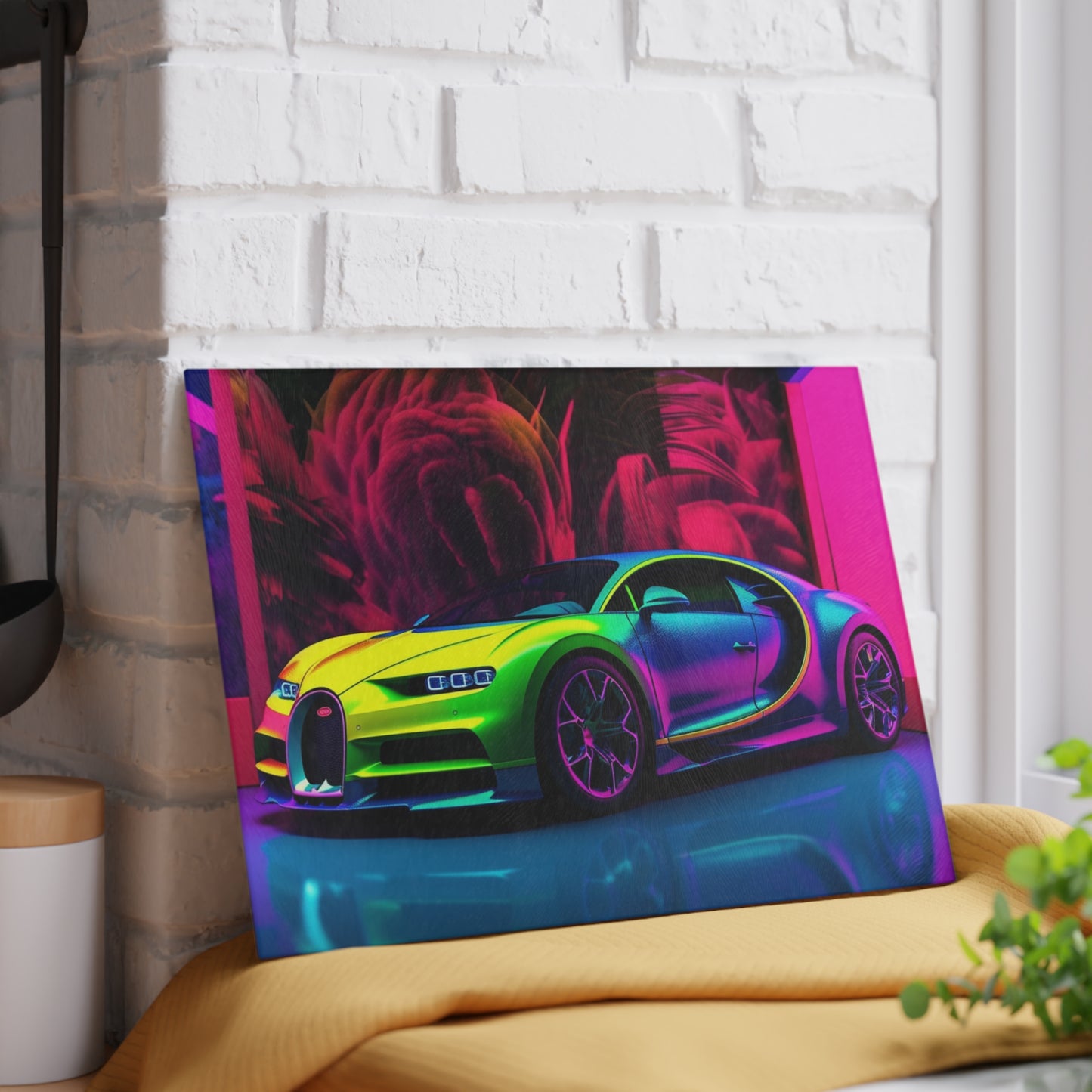 Glass Cutting Board Florescent Bugatti Flair 1