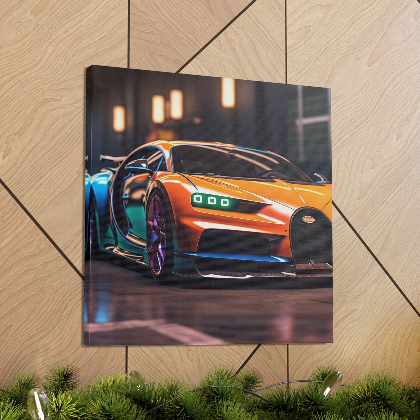 Canvas Gallery Wraps Hyper Bugatti Neon Chiron 1