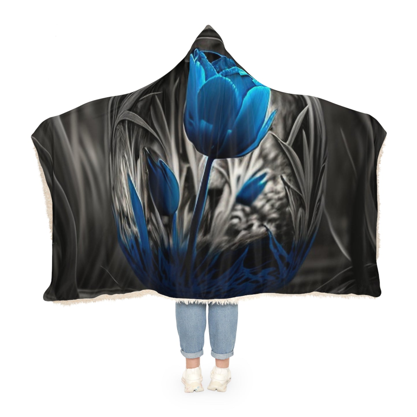 Snuggle Hooded Blanket Tulip Blue 3