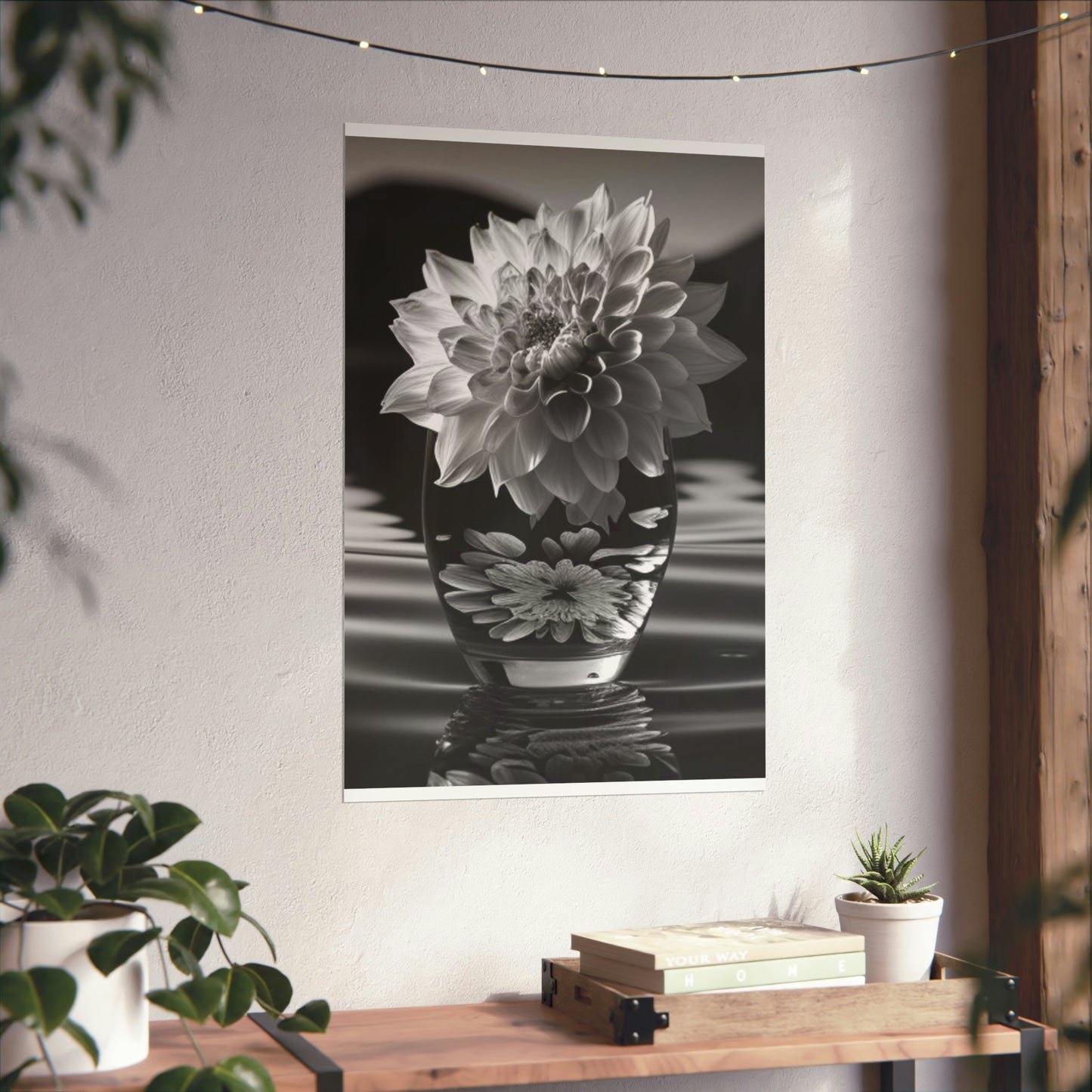 Premium Matte Vertical Posters White Dahlia 4