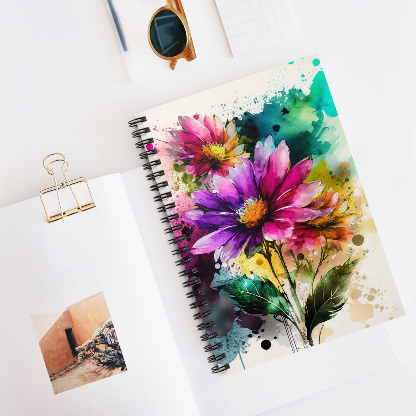 Spiral Notebook - Ruled Line Bright Spring Flowers 1