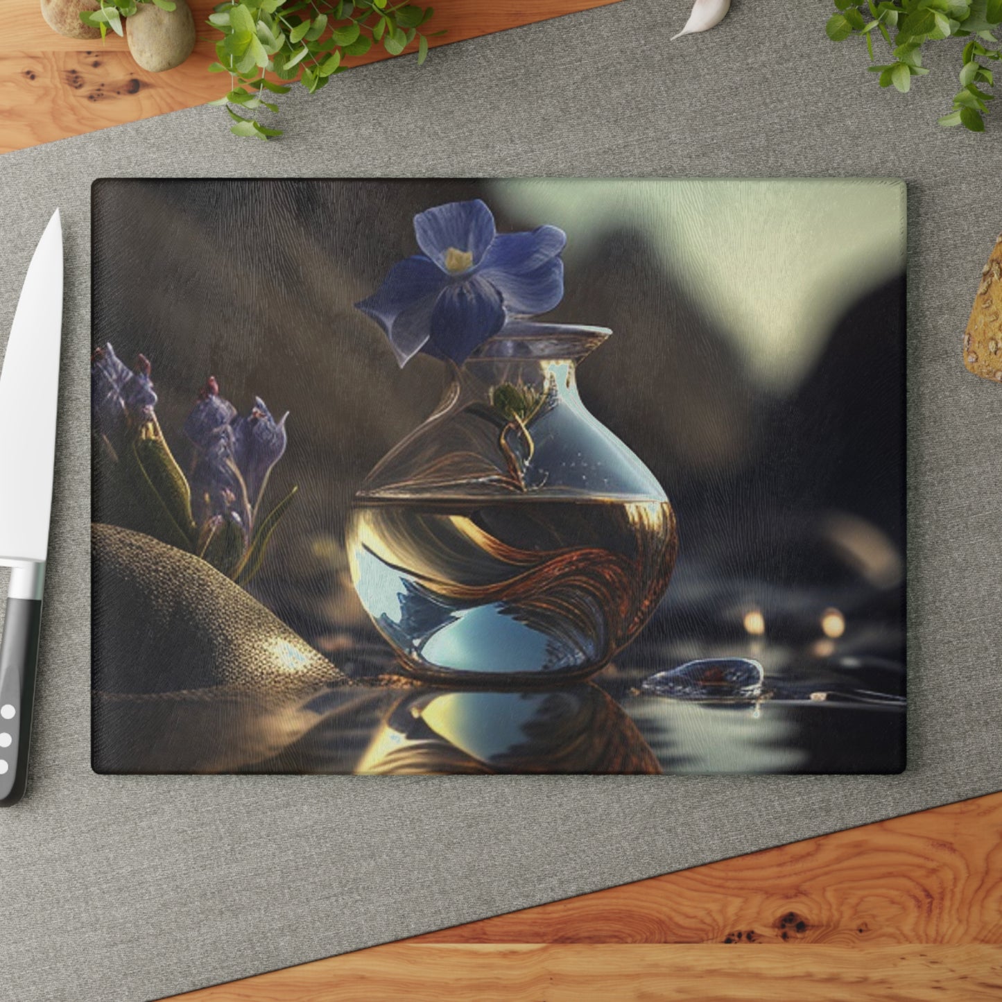 Glass Cutting Board The Bluebell 1