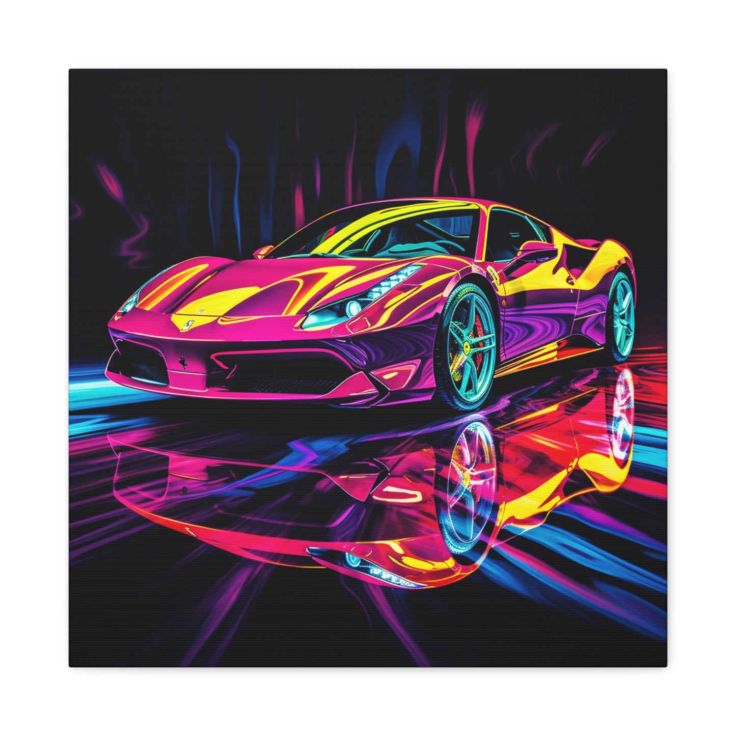 Canvas Gallery Wraps Pink Ferrari Macro 2