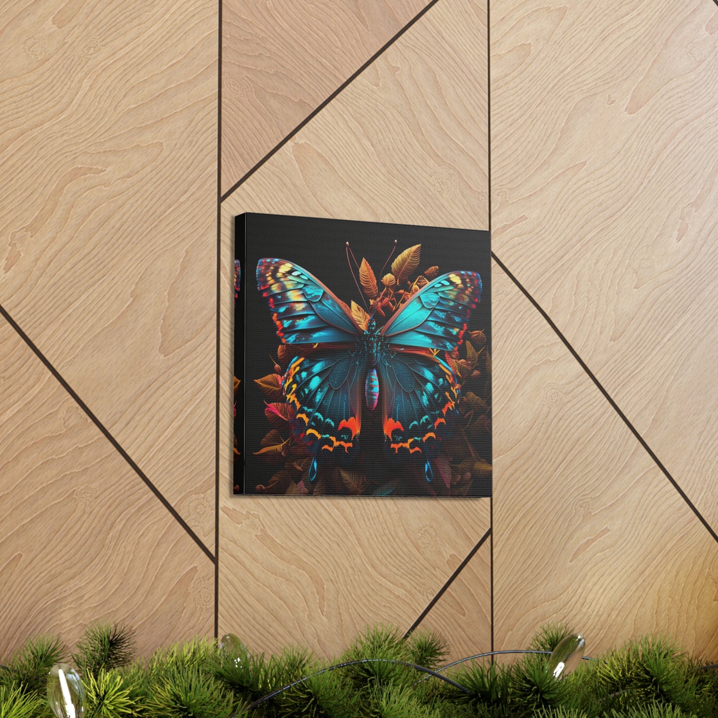 Canvas Gallery Wraps Hue Neon Butterfly 1