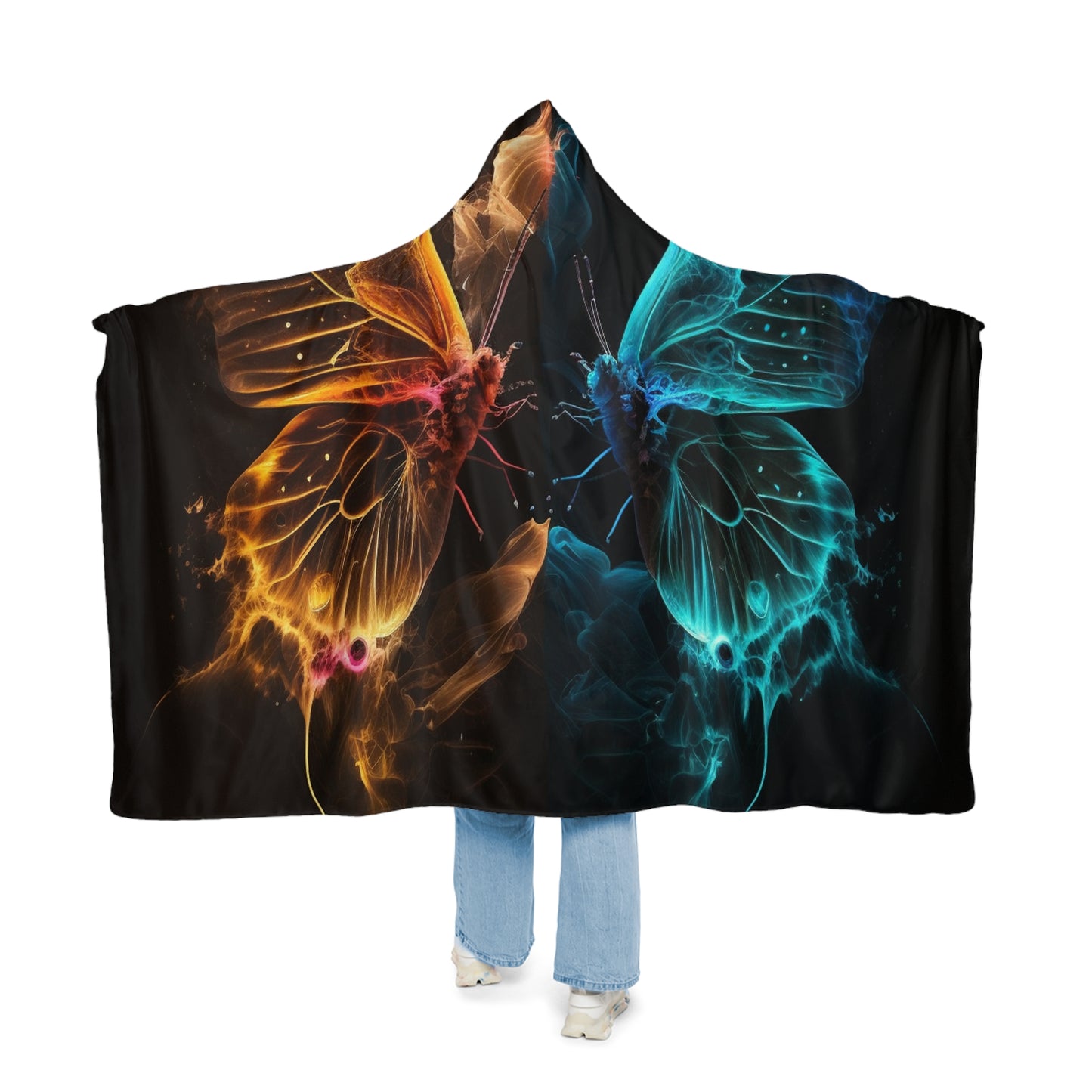 Snuggle Hooded Blanket Kiss Neon Butterfly 9