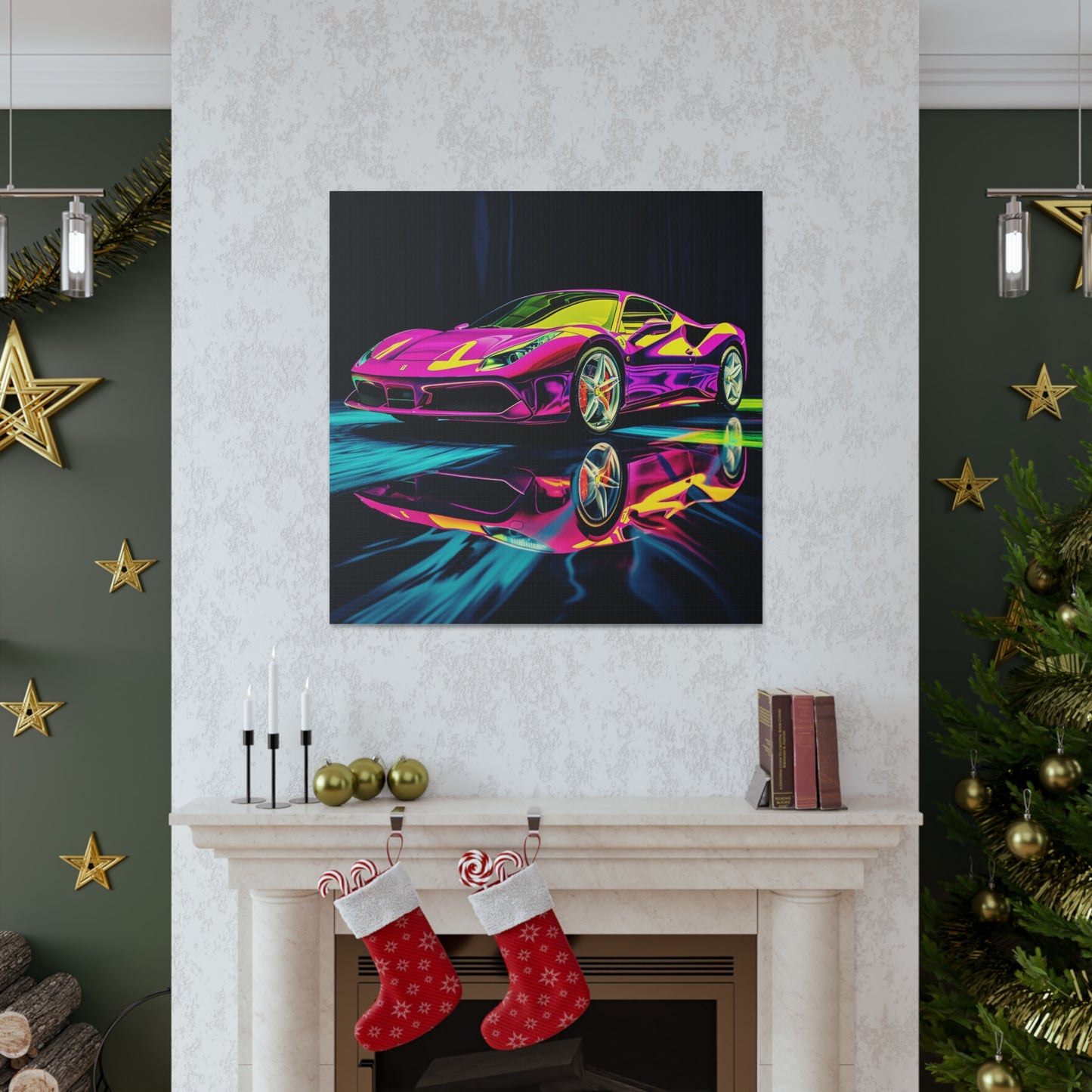 Canvas Gallery Wraps Pink Ferrari Macro 3