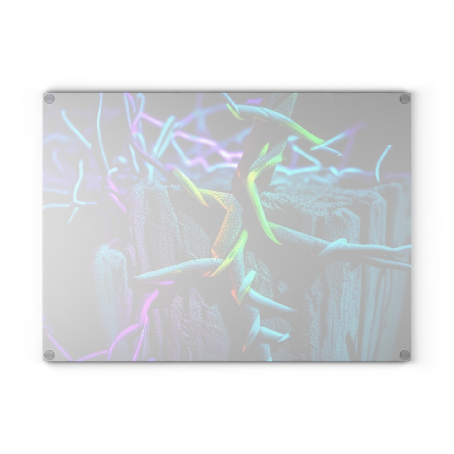 Glass Cutting Board Macro Neon Barbs 3