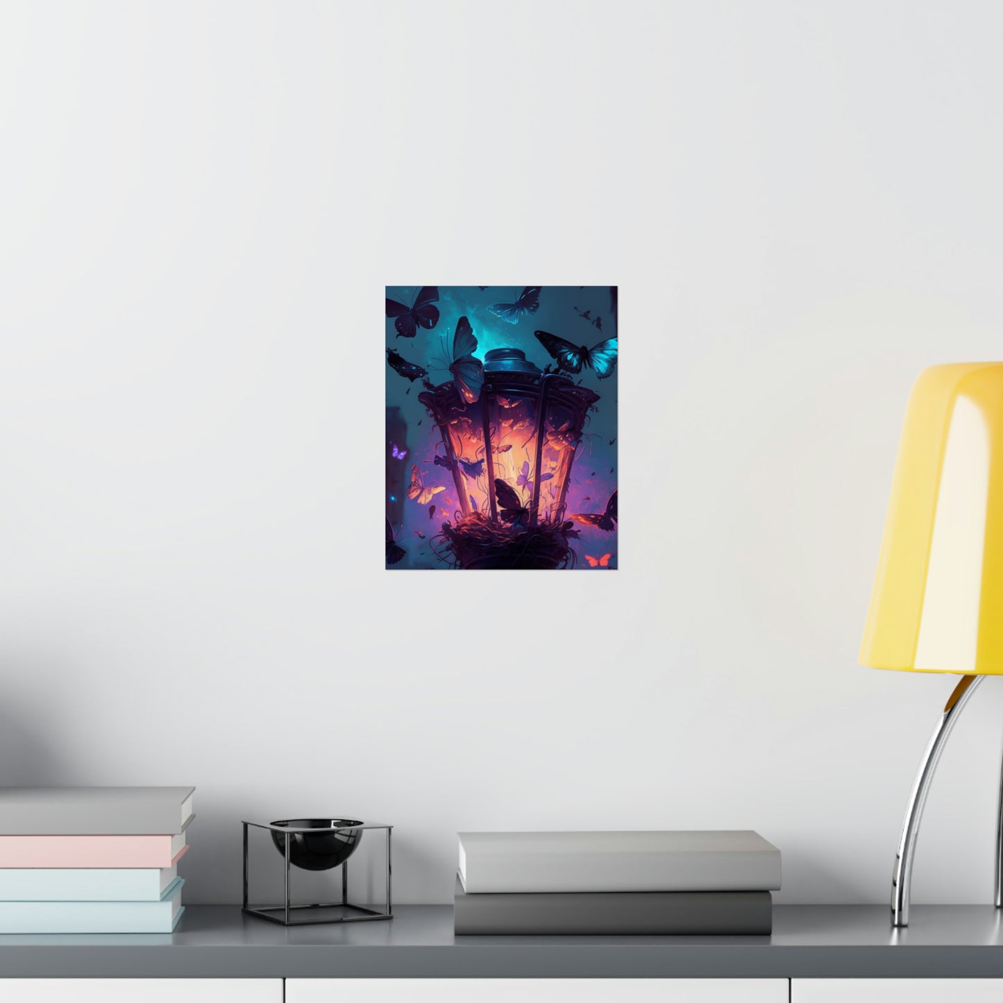 Premium Matte Vertical Posters Street Light Butterfly 3