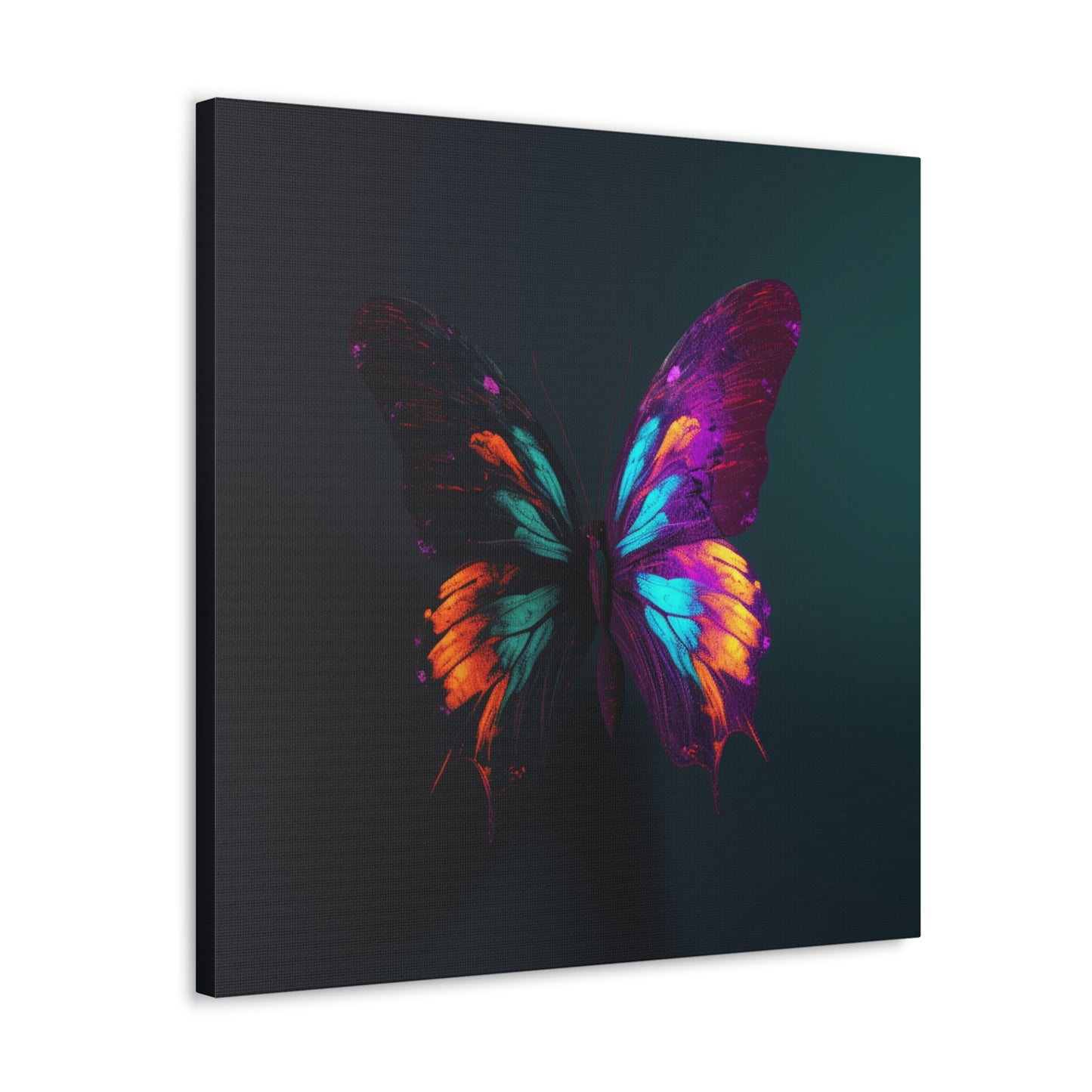 Canvas Gallery Wraps Hyper Colorful Butterfly Purple 2