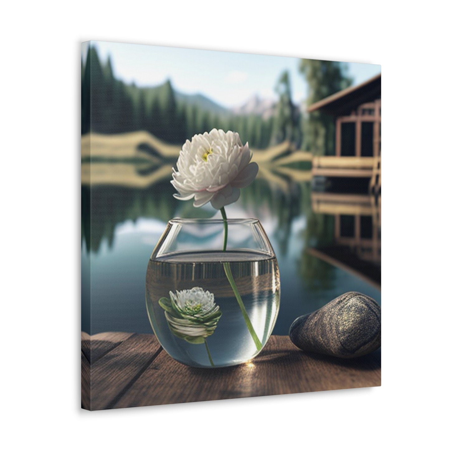 Canvas Gallery Wraps White Peony glass vase 2