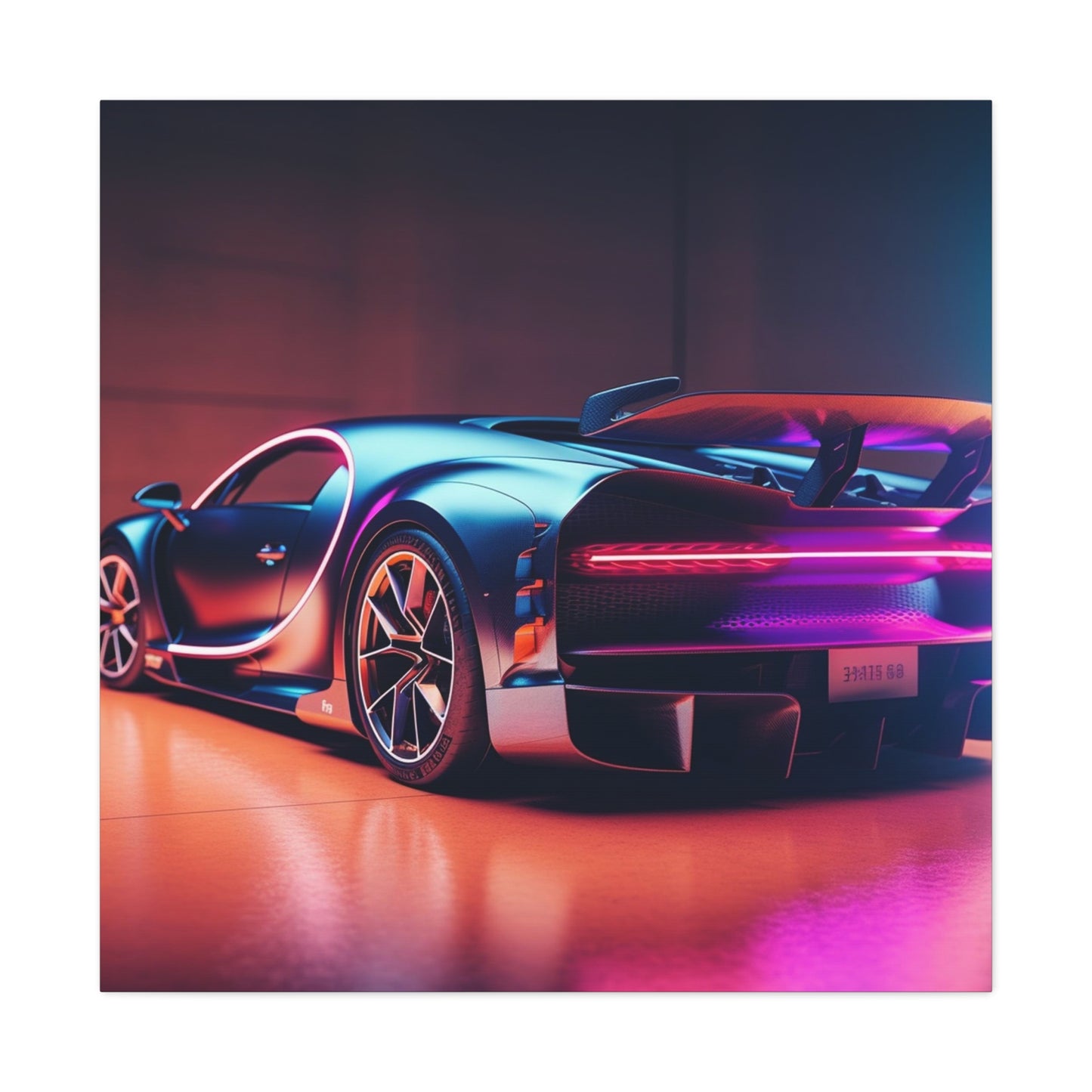 Canvas Gallery Wraps Hyper Bugatti Neon Chiron 2