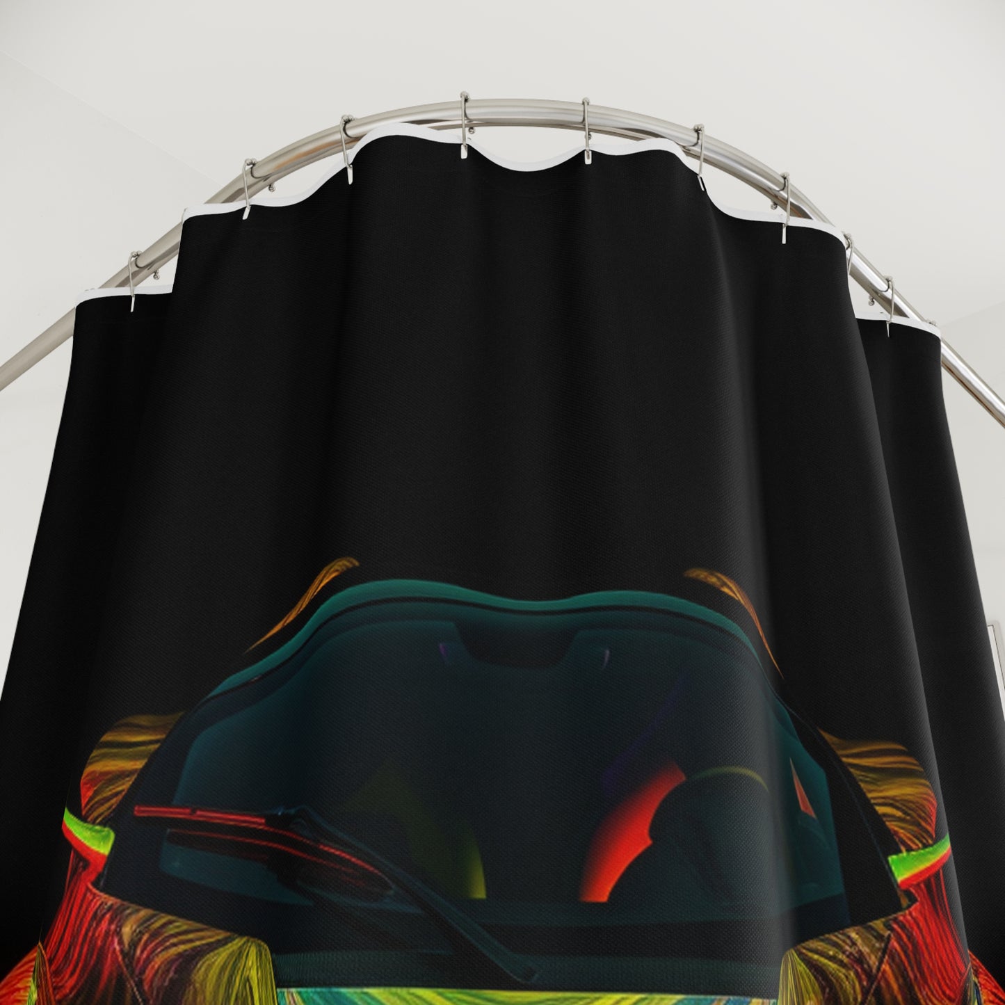 Polyester Shower Curtain Ferrari Neon 1