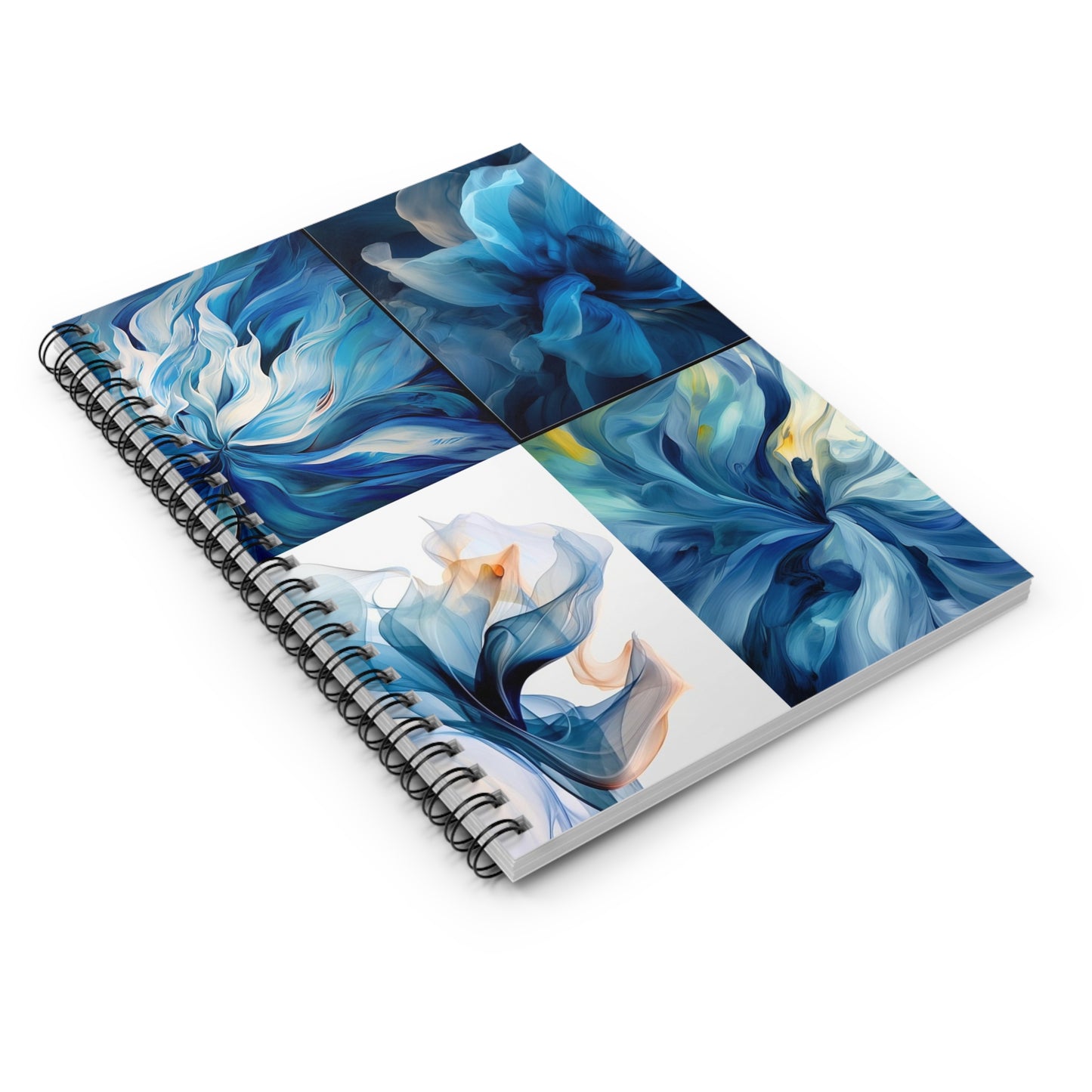 Spiral Notebook - Ruled Line Blue Tluip Abstract 5
