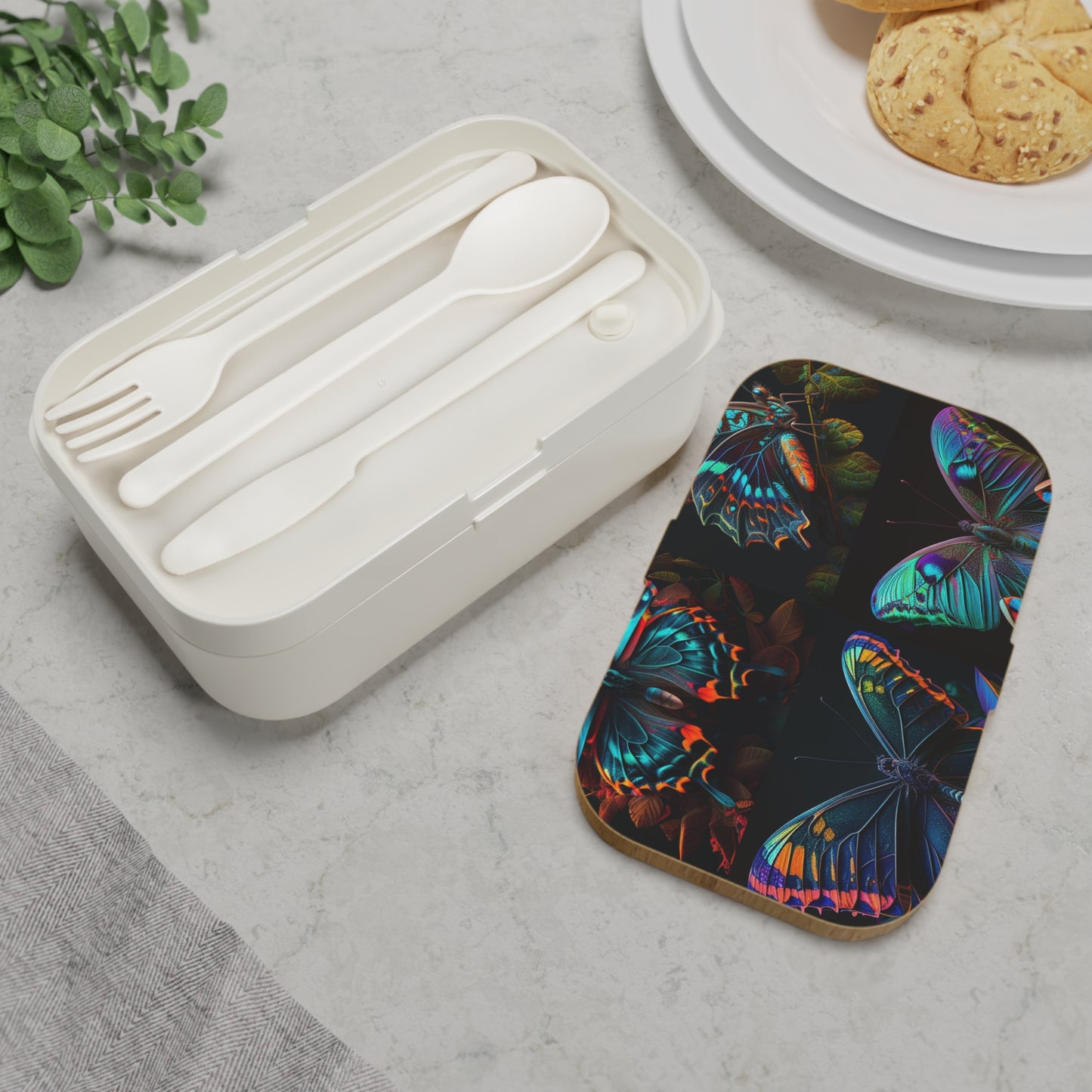 Bento Lunch Box Hue Neon Butterfly 5