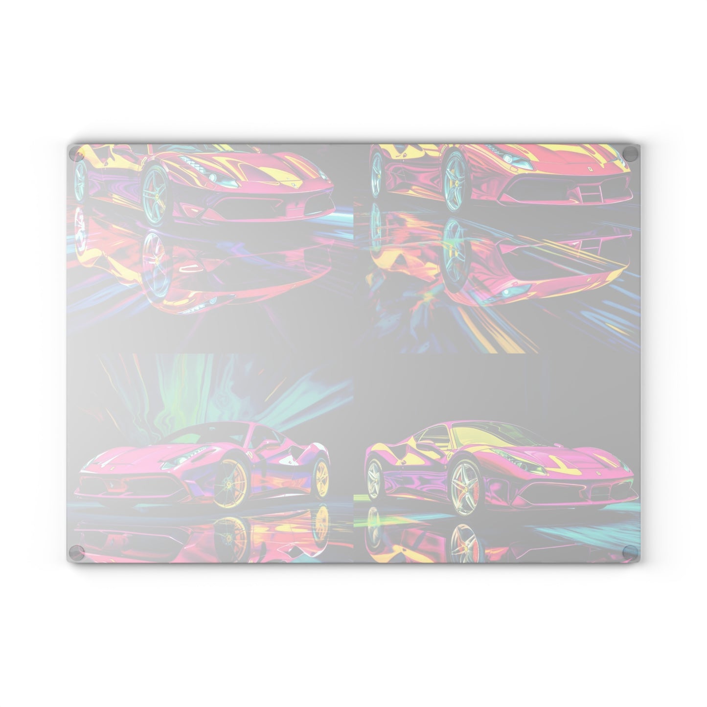 Glass Cutting Board Pink Ferrari Macro 5