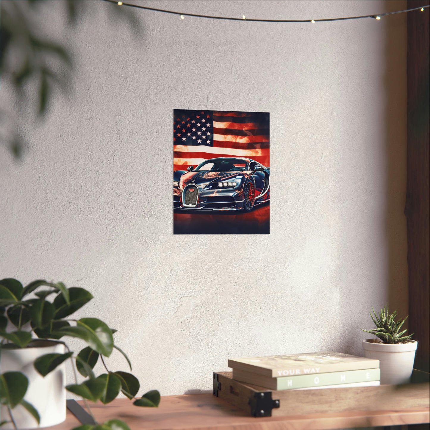 Premium Matte Vertical Posters Abstract American Flag Background Bugatti 4