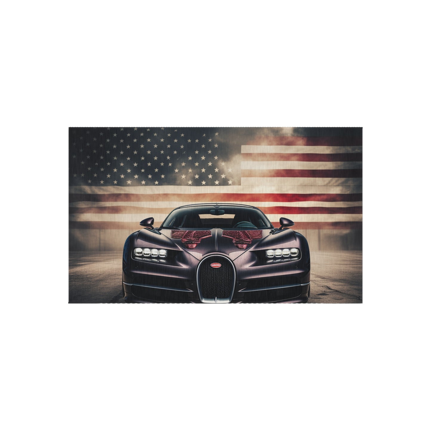 Outdoor Rug  American Flag Background Bugatti 2