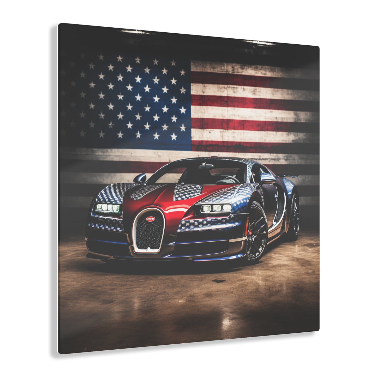 Acrylic Prints Bugatti American Flag 1