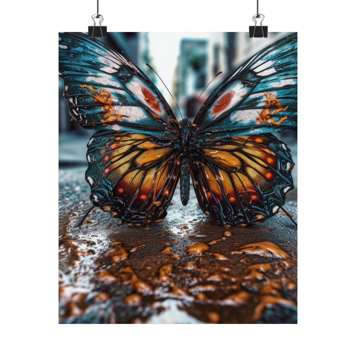 Premium Matte Vertical Posters Water Butterfly Street 3