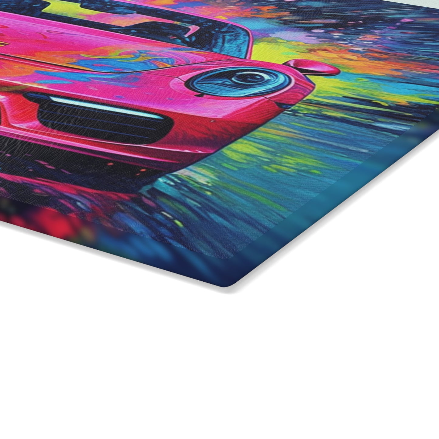 Glass Cutting Board Pink Porsche water fusion 3