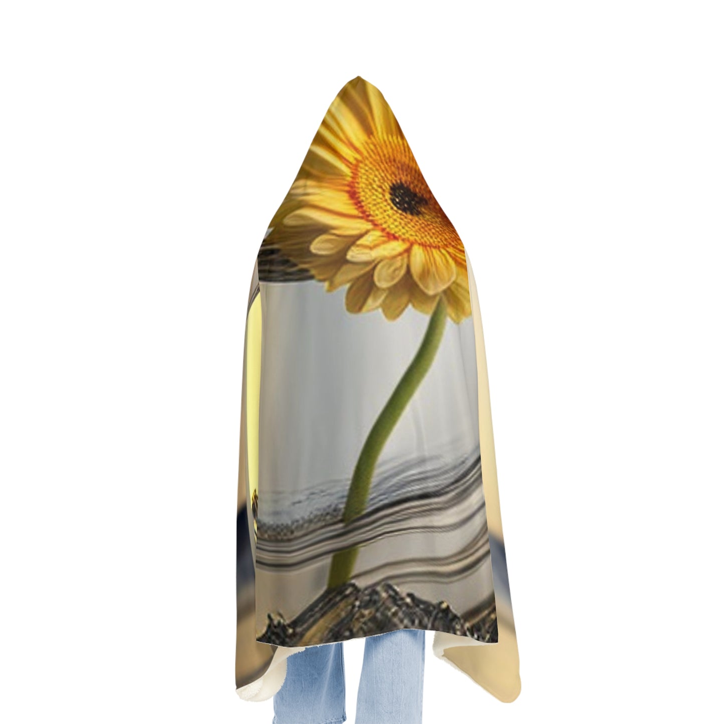 Snuggle Hooded Blanket yello Gerbera glass 1