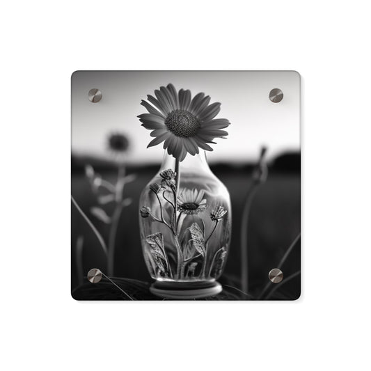 Acrylic Wall Art Panels Yellw Sunflower in a vase 2