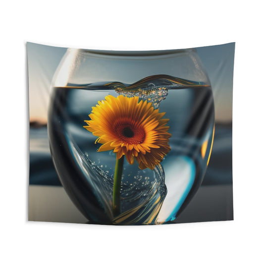 Indoor Wall Tapestries yello Gerbera glass 3