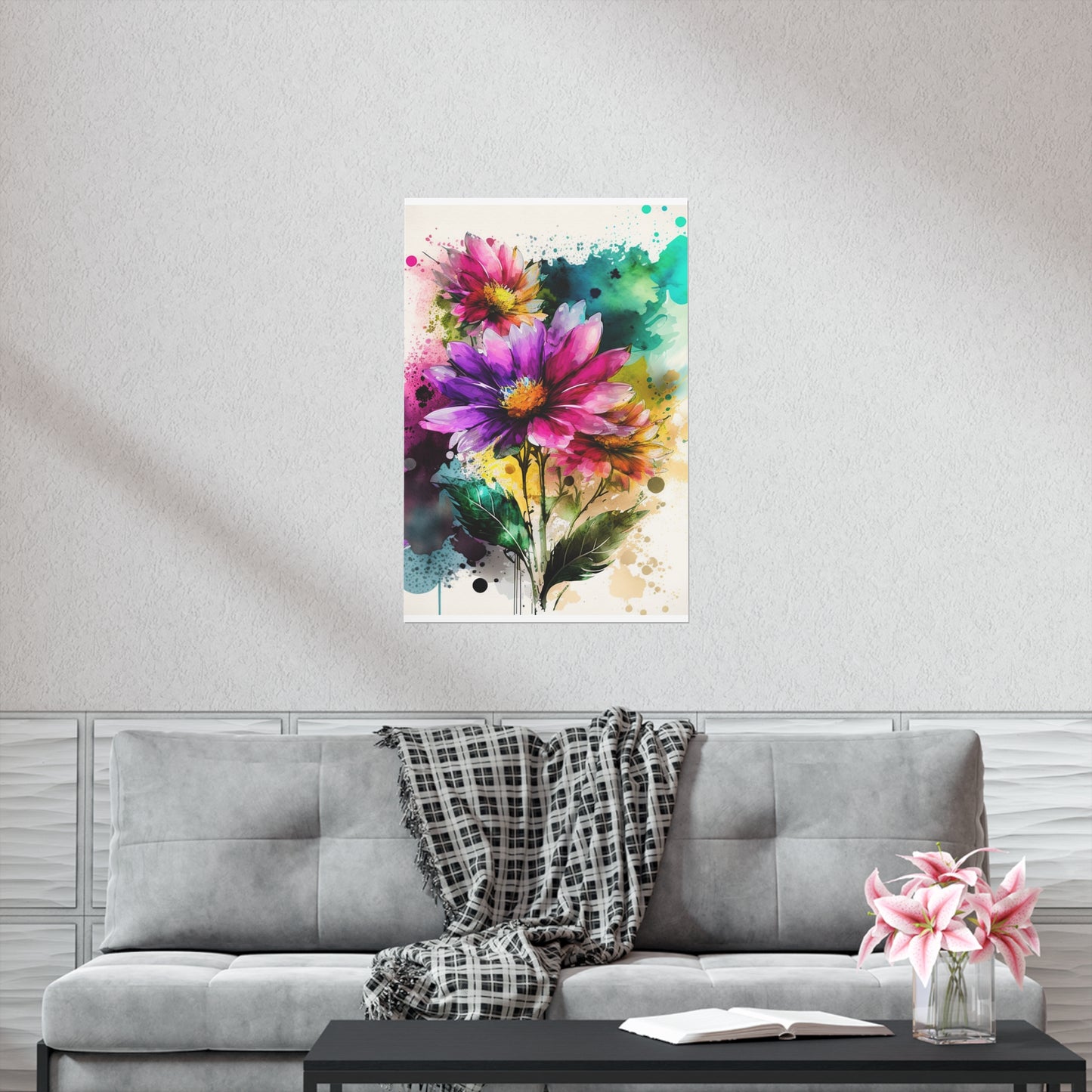 Premium Matte Vertical Posters Bright Spring Flowers 1