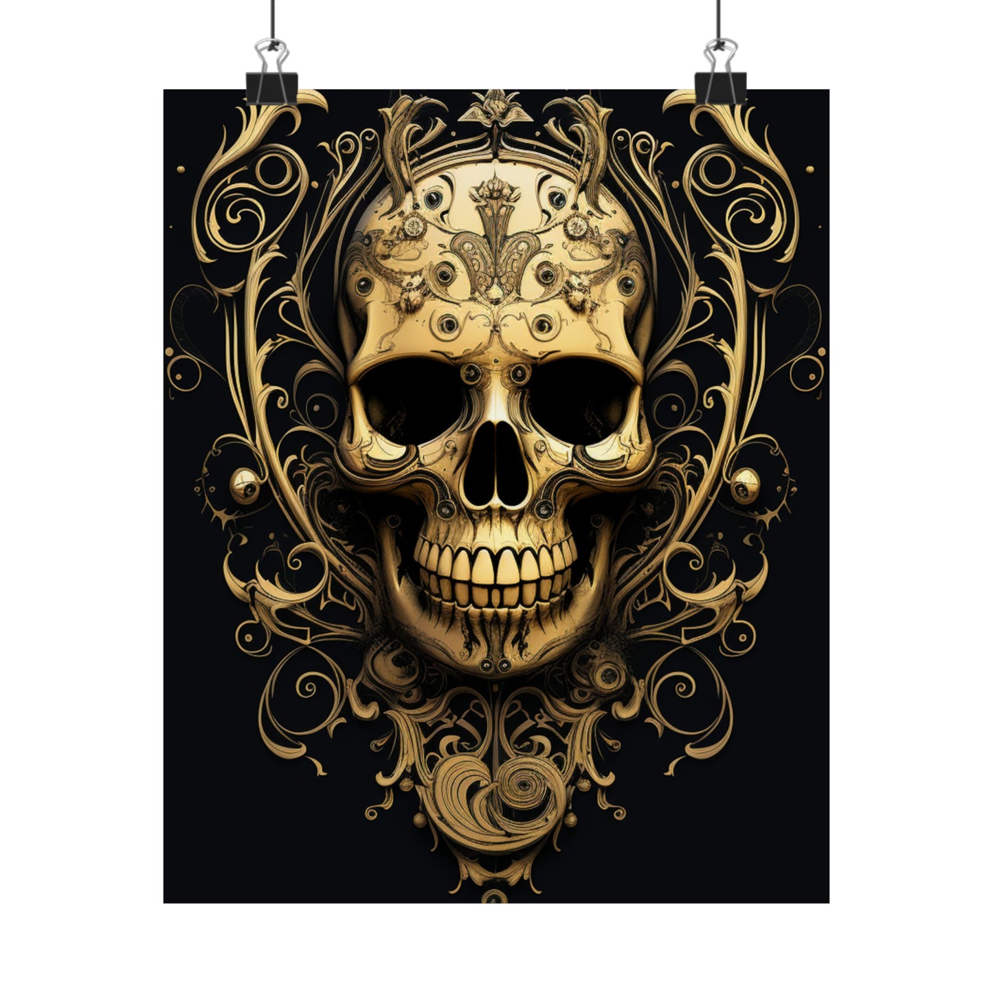 Premium Matte Vertical Posters Skull Treble Clef 3