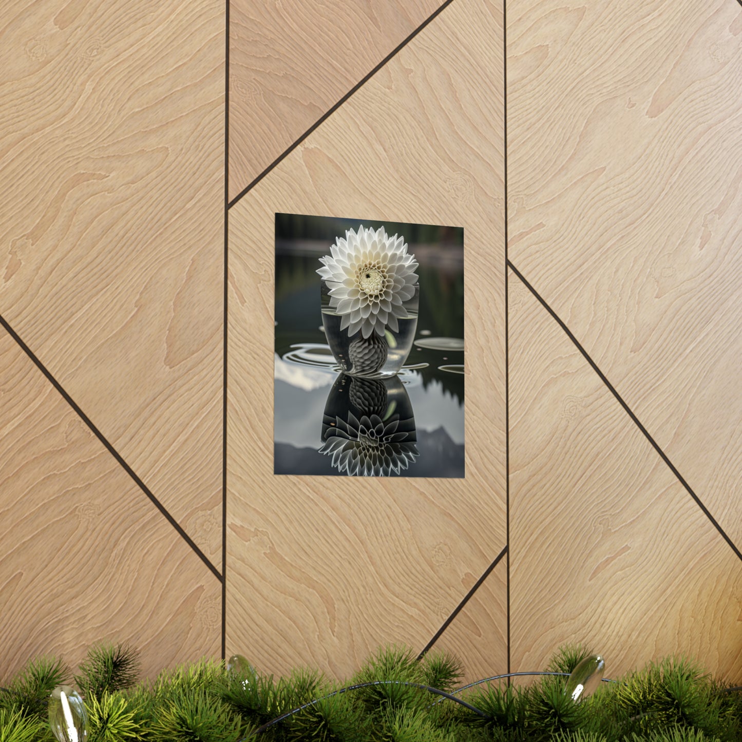 Premium Matte Vertical Posters White Dahlia 3