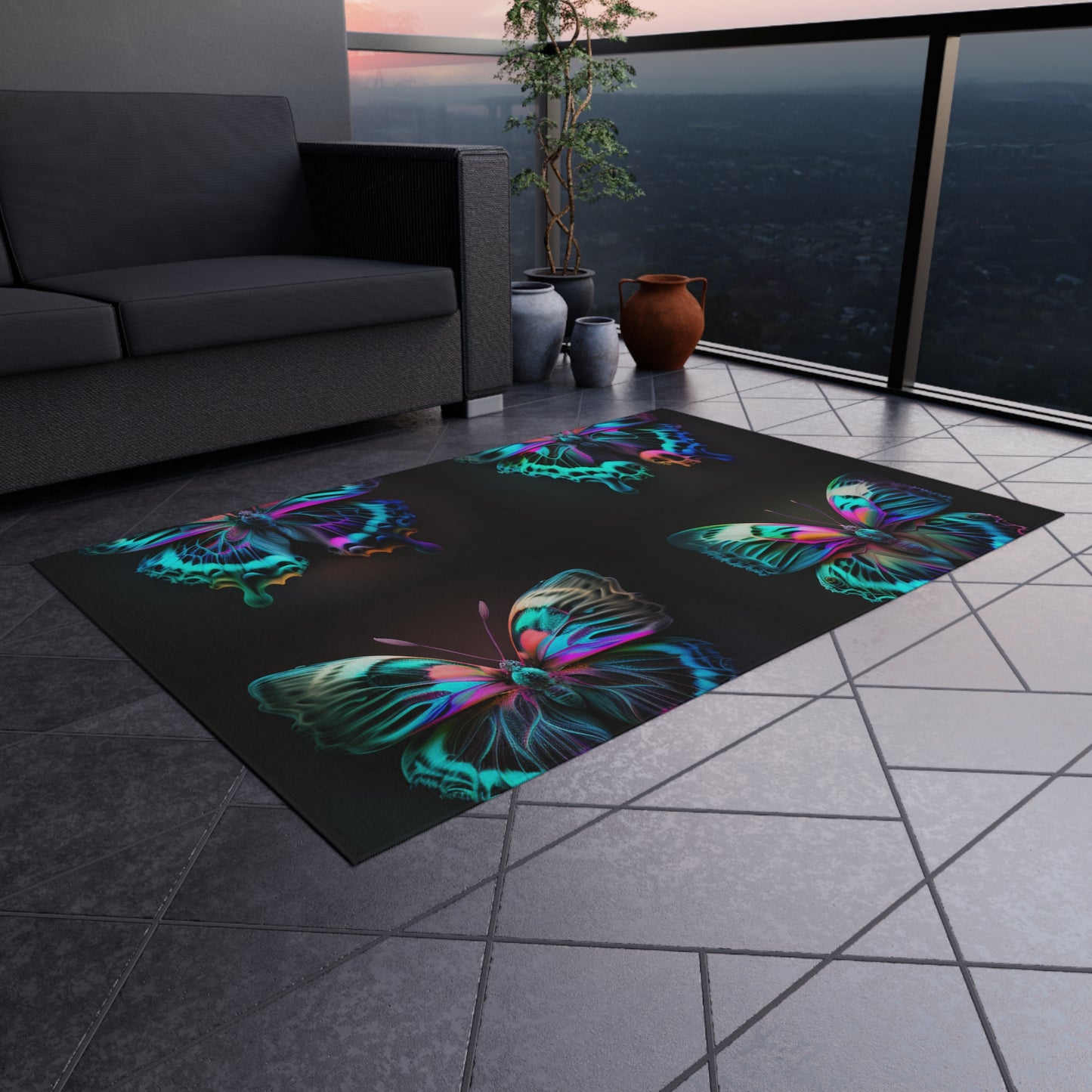 Outdoor Rug  Neon Butterfly Fusion 5