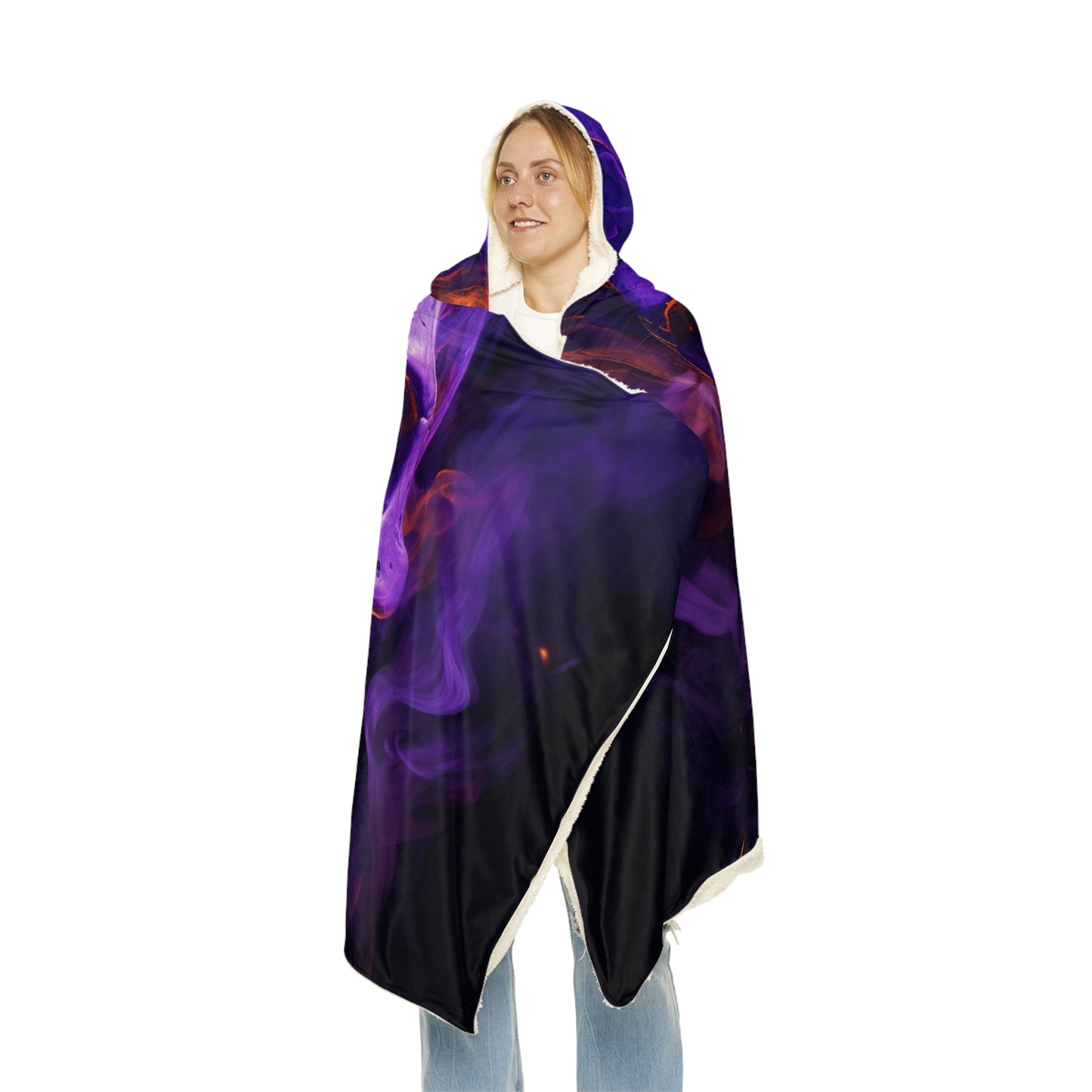 Snuggle Hooded Blanket Skull Flames 1