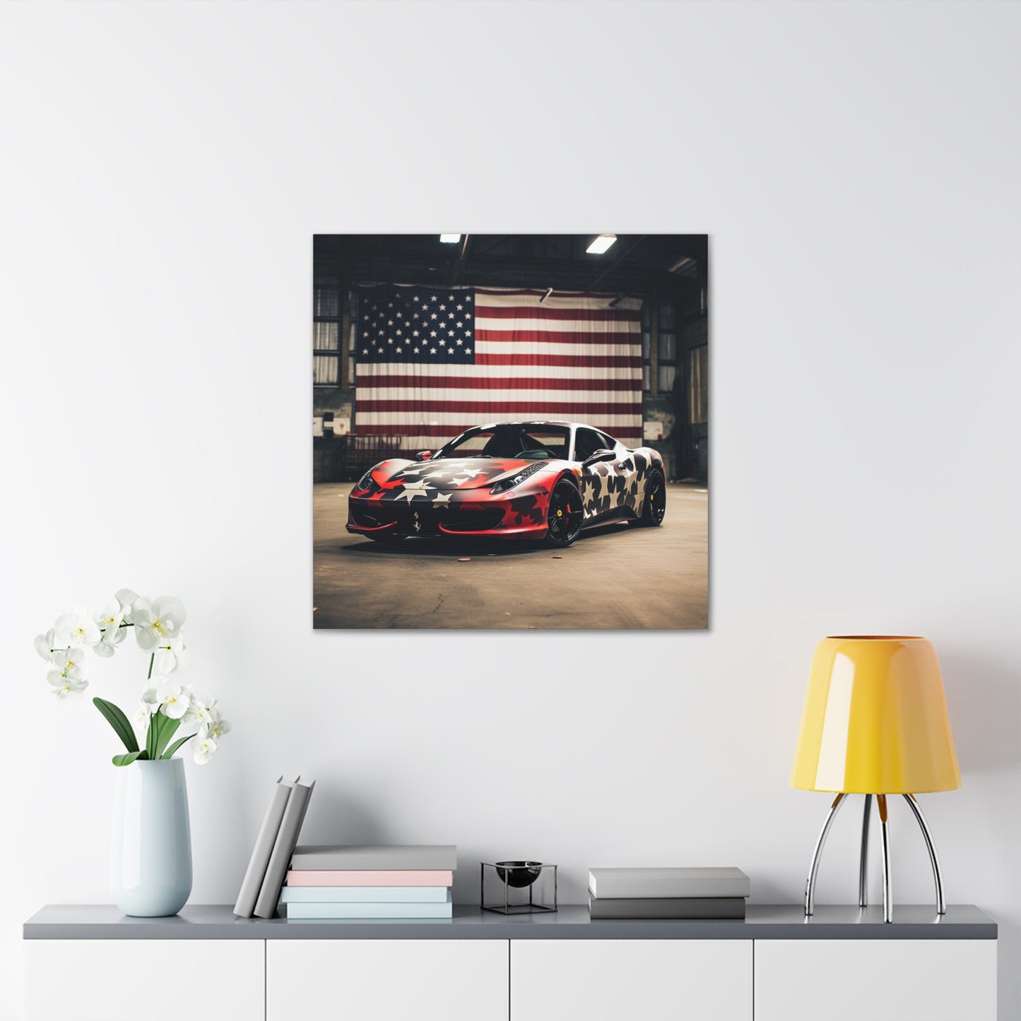 Canvas Gallery Wraps American Flag Farrari 1