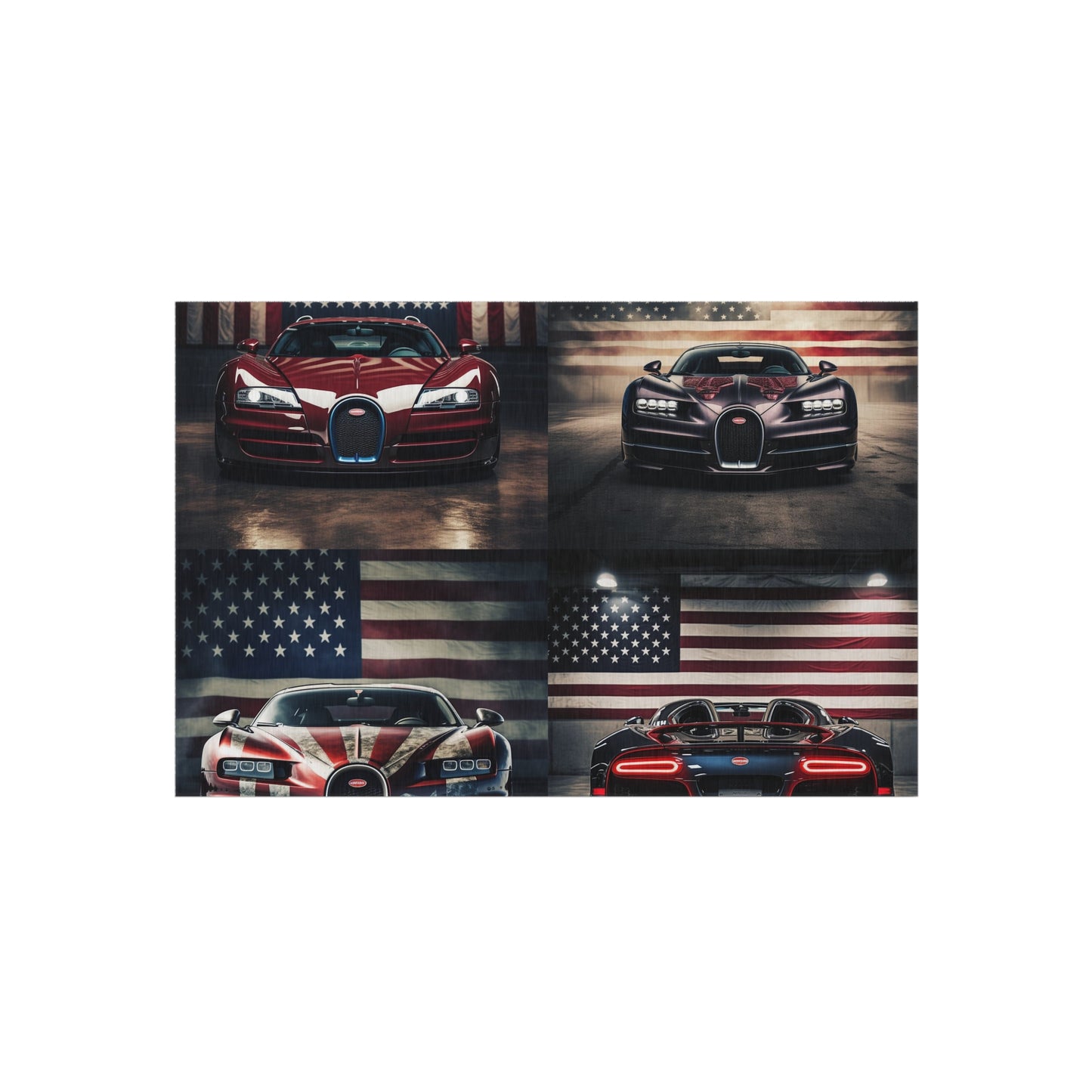 Outdoor Rug  American Flag Background Bugatti 5