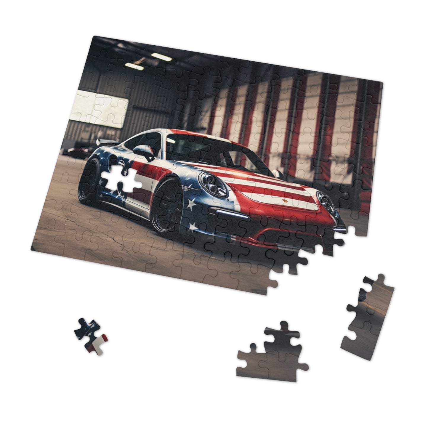 Jigsaw Puzzle (30, 110, 252, 500,1000-Piece) American Flag Porsche 2
