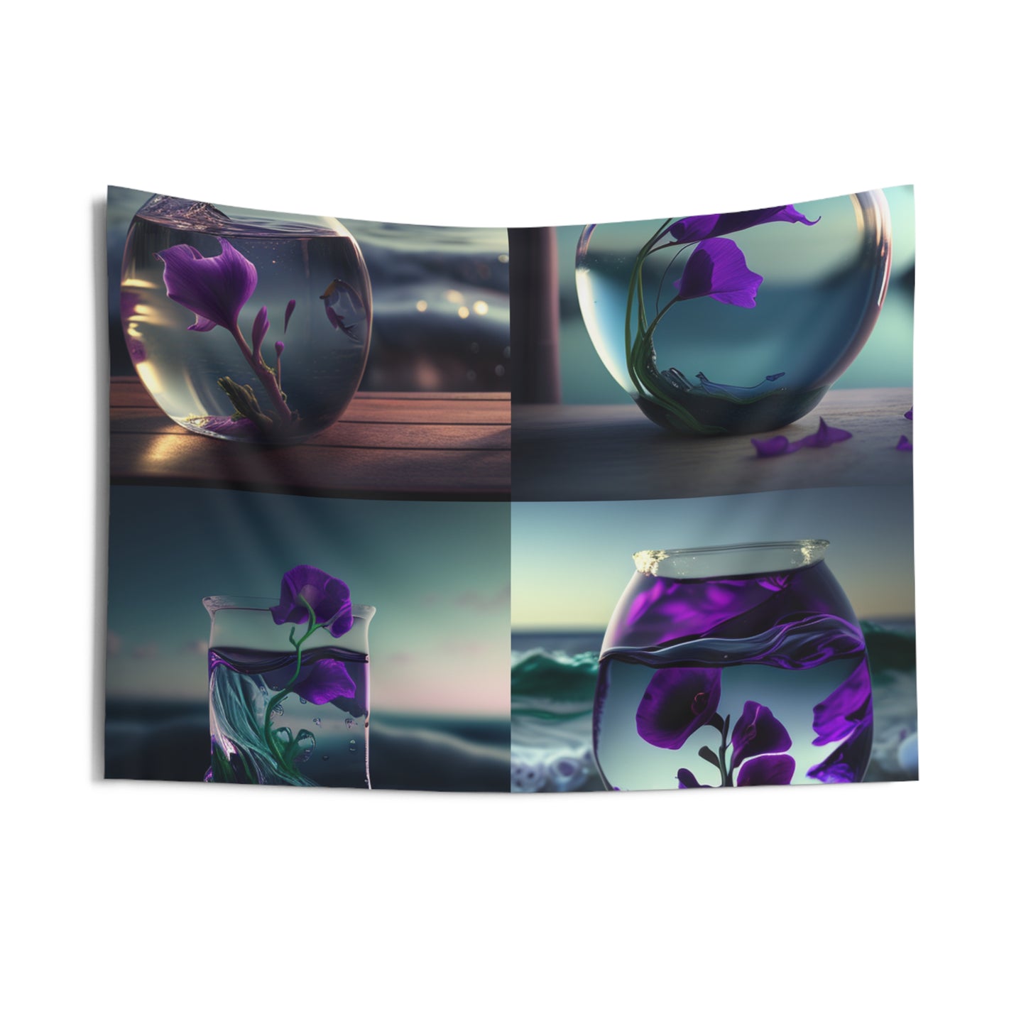 Indoor Wall Tapestries Purple Sweet pea in a vase 5