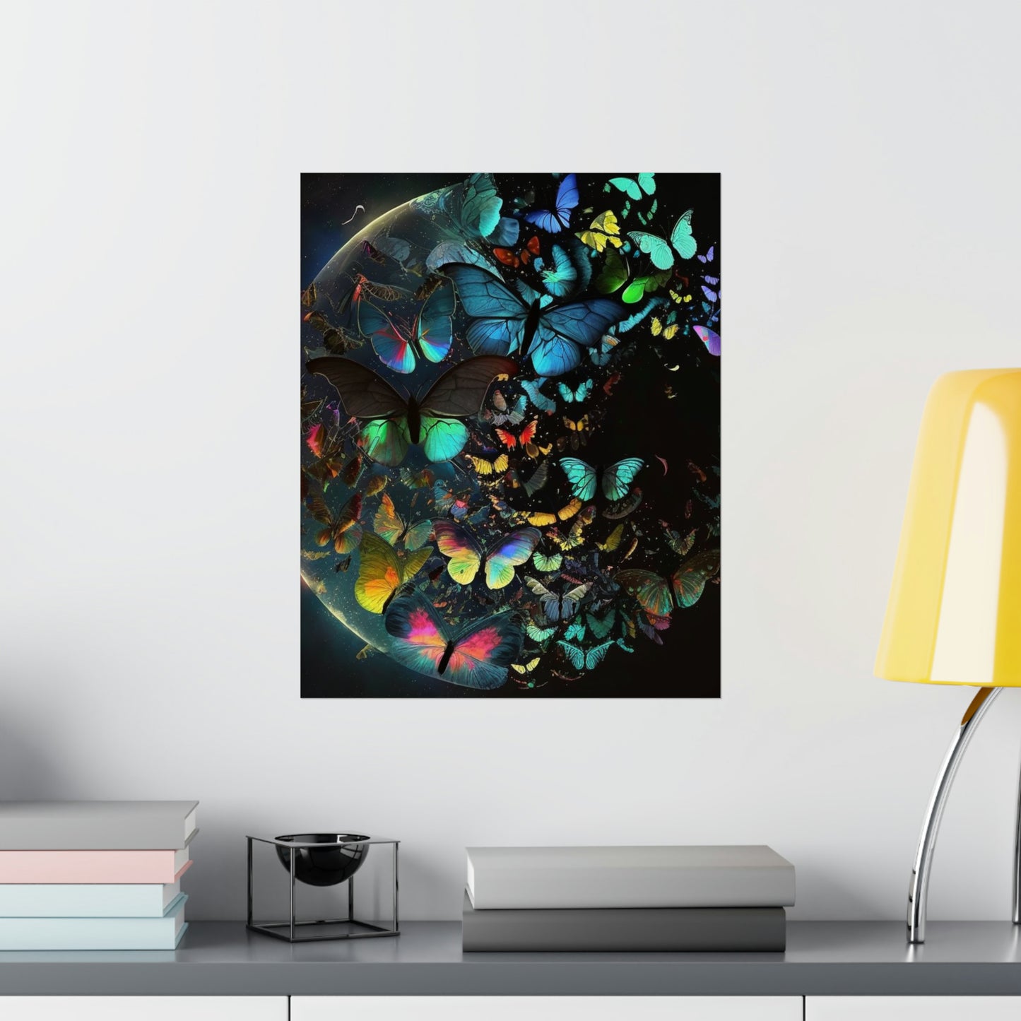 Premium Matte Vertical Posters Moon Butterfly 4