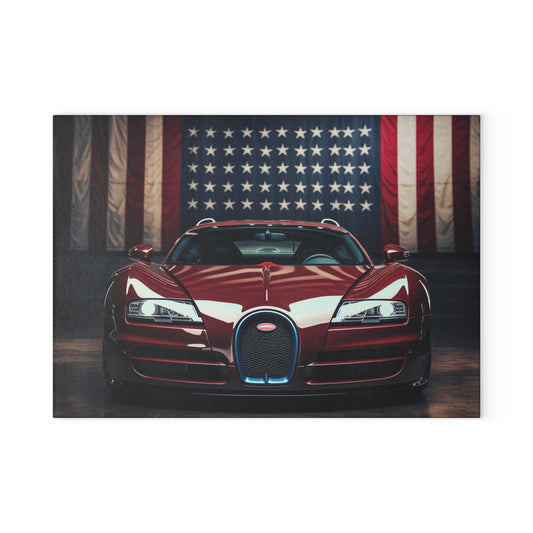 Glass Cutting Board American Flag Background Bugatti 1