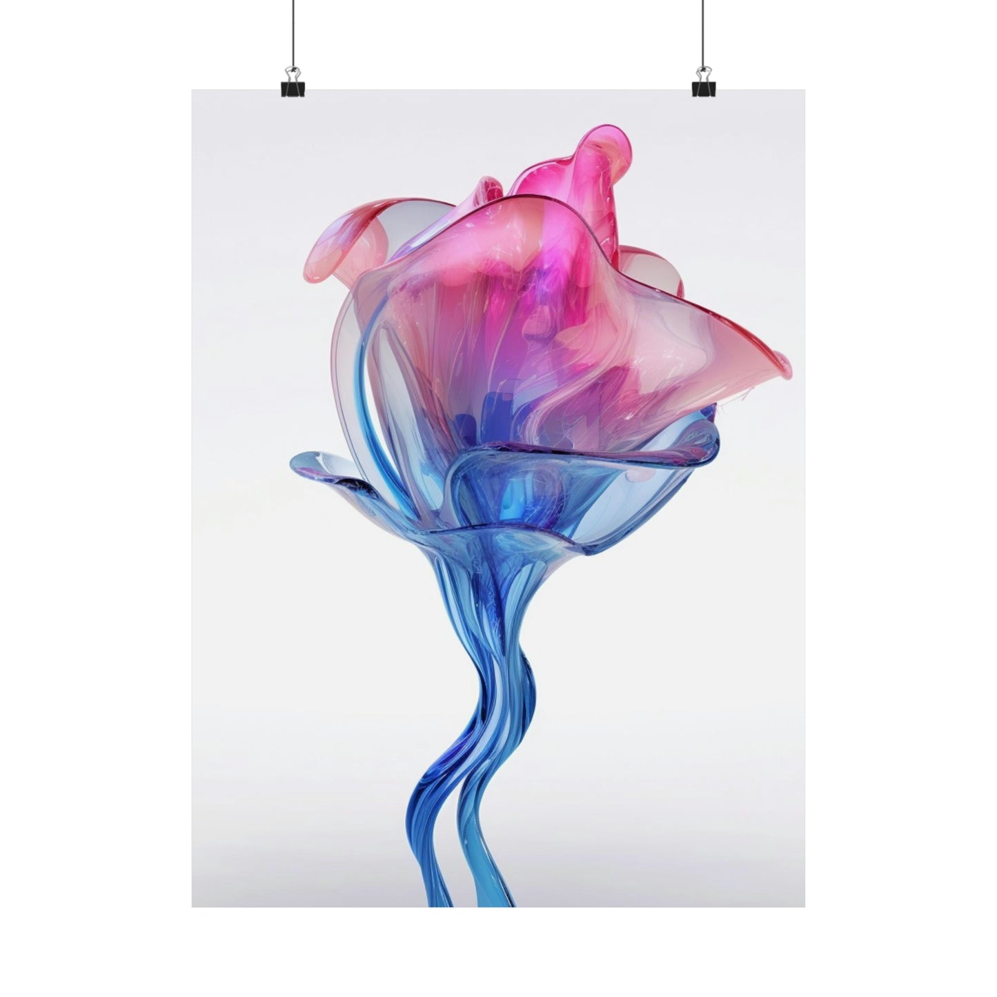 Premium Matte Vertical Posters Pink & Blue Tulip Rose 4