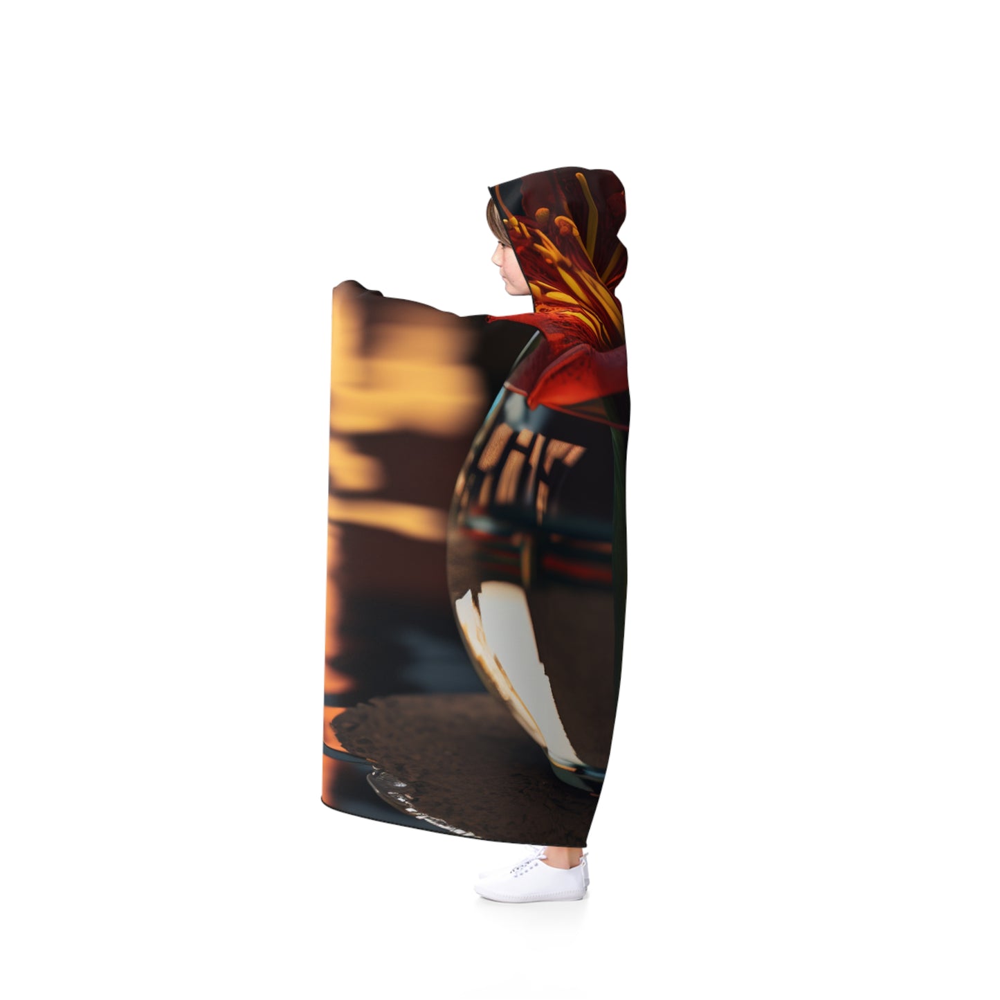 Hooded Blanket Red Lily in a Glass vase 2