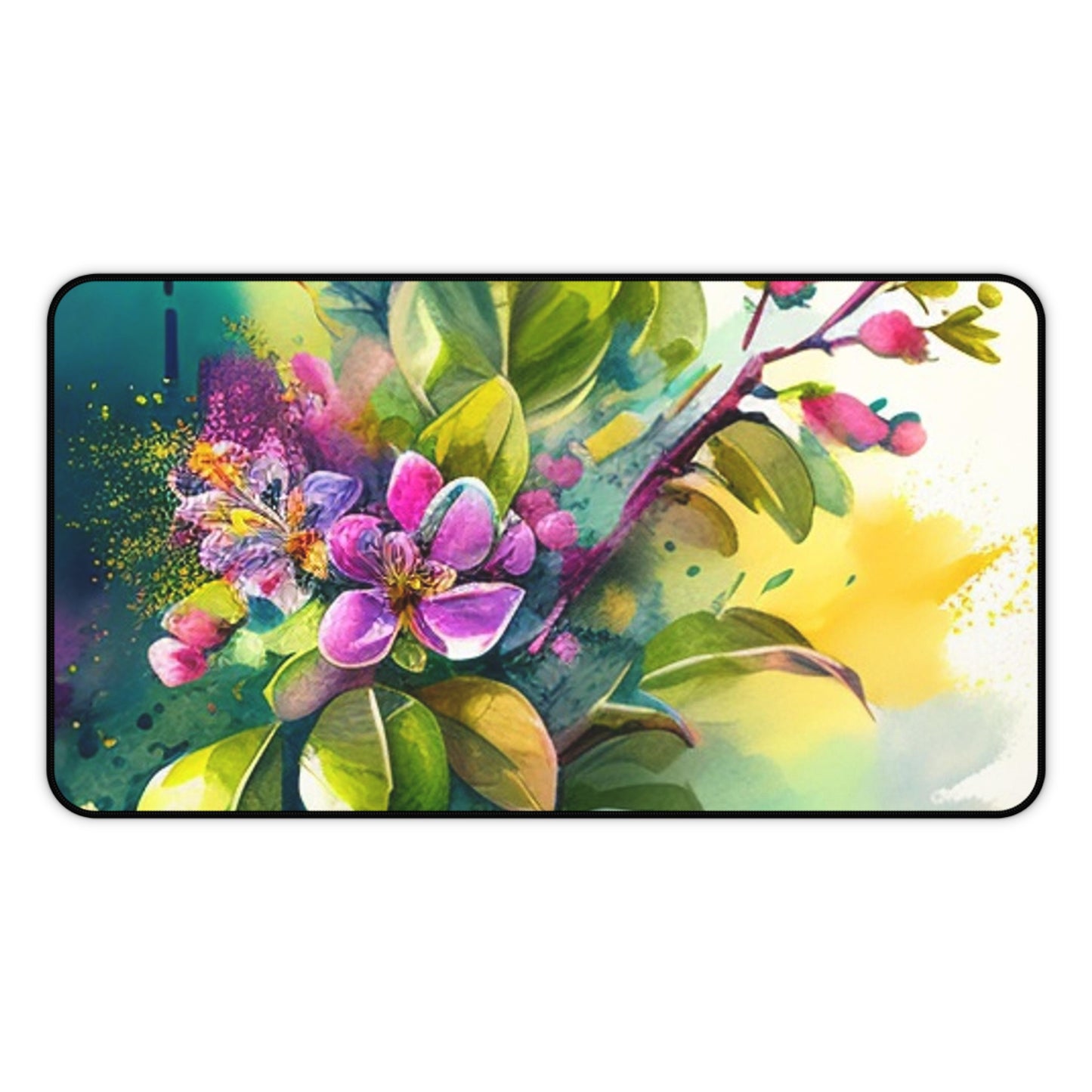 Desk Mat Mother Nature Bright Spring Colors Realistic Watercolor 1